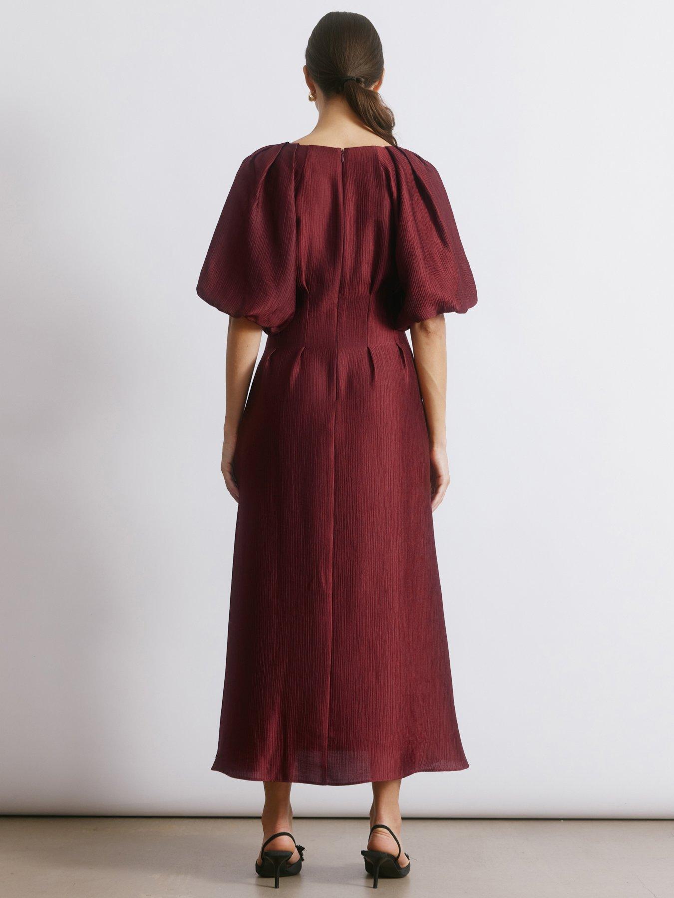 stillFront image of albaray-crinkle-satin-dress-red