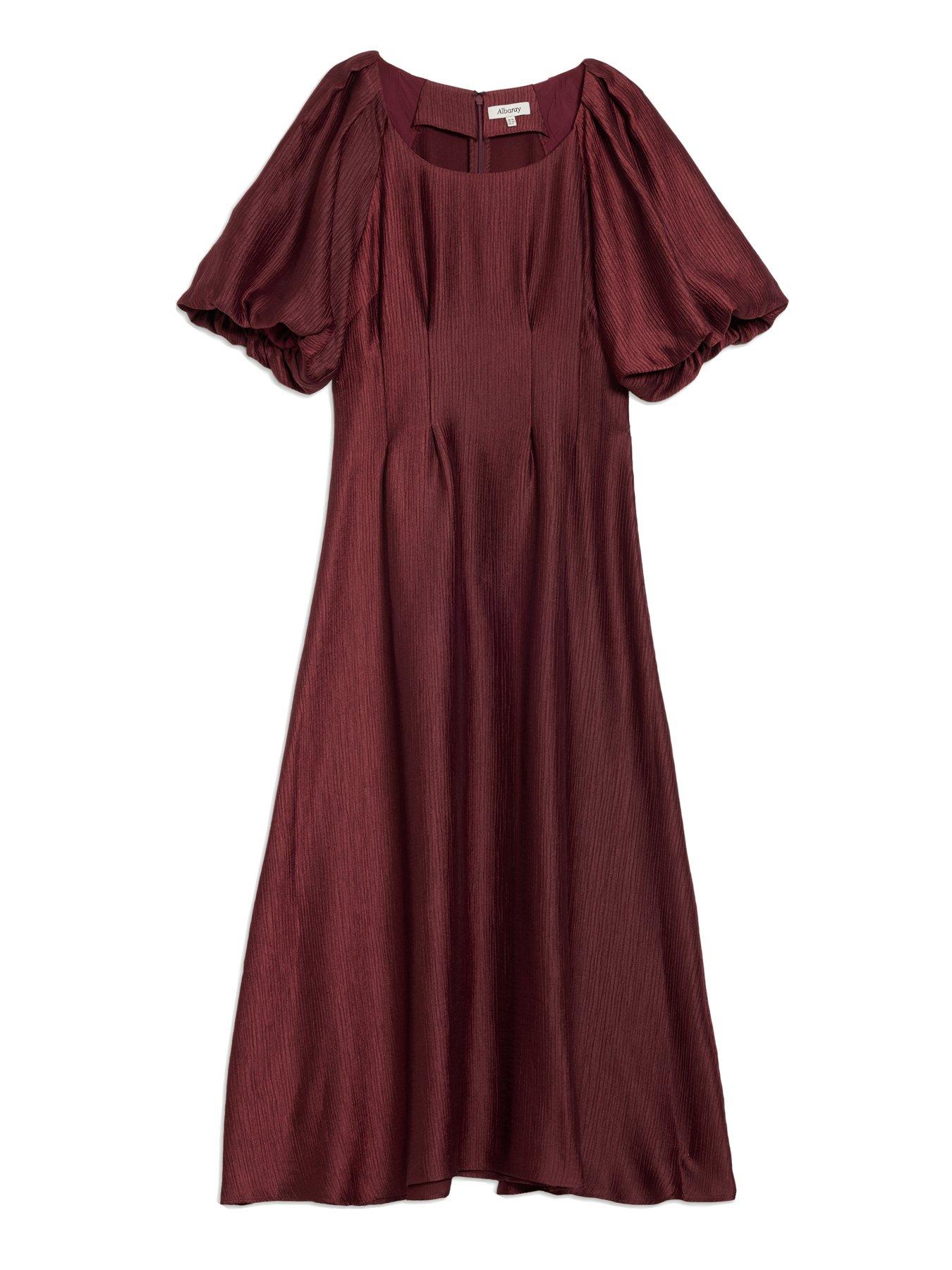  image of albaray-crinkle-satin-dress-red