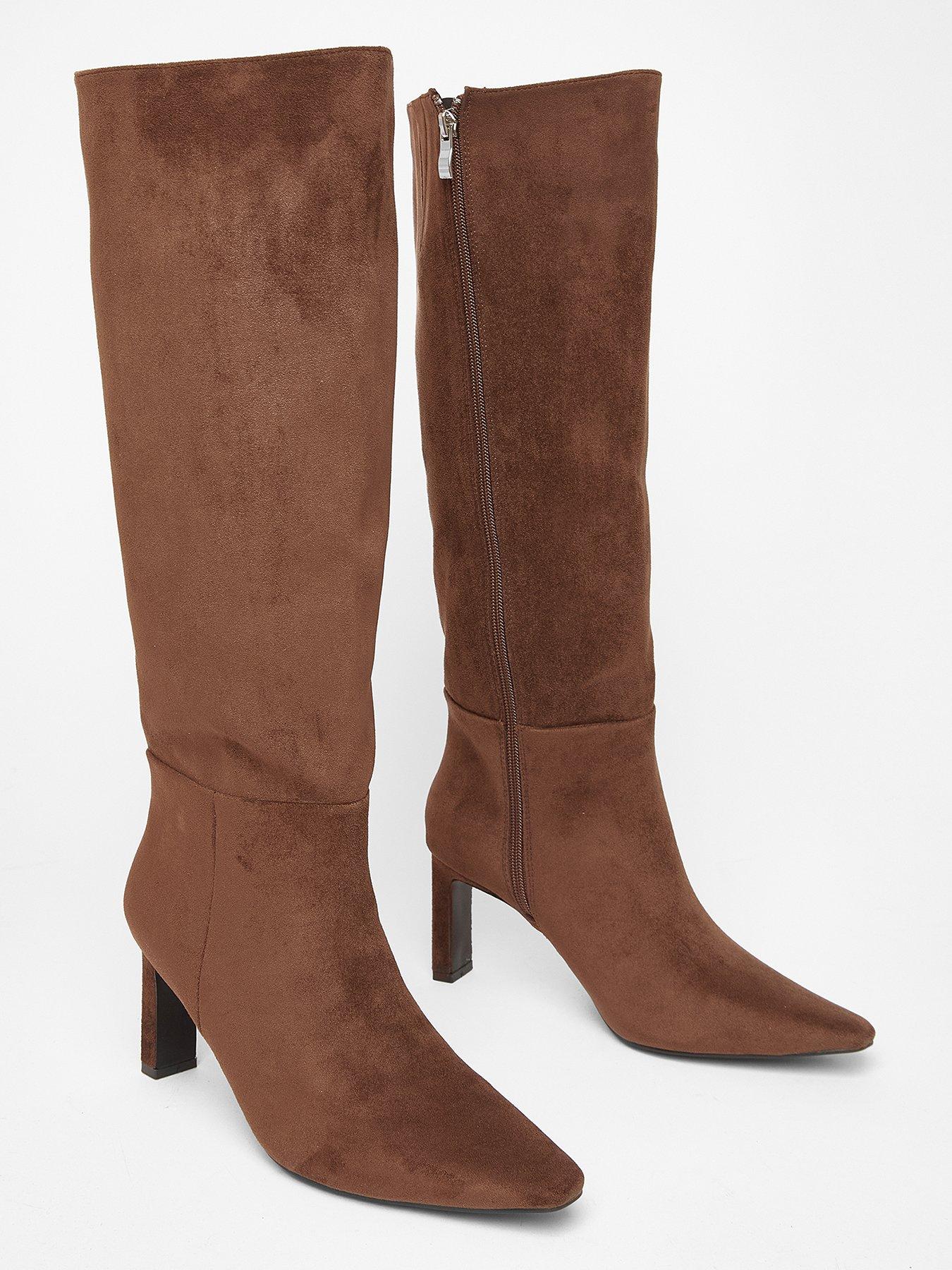 Image 4 of 5 of Quiz Brown Knee High Boots