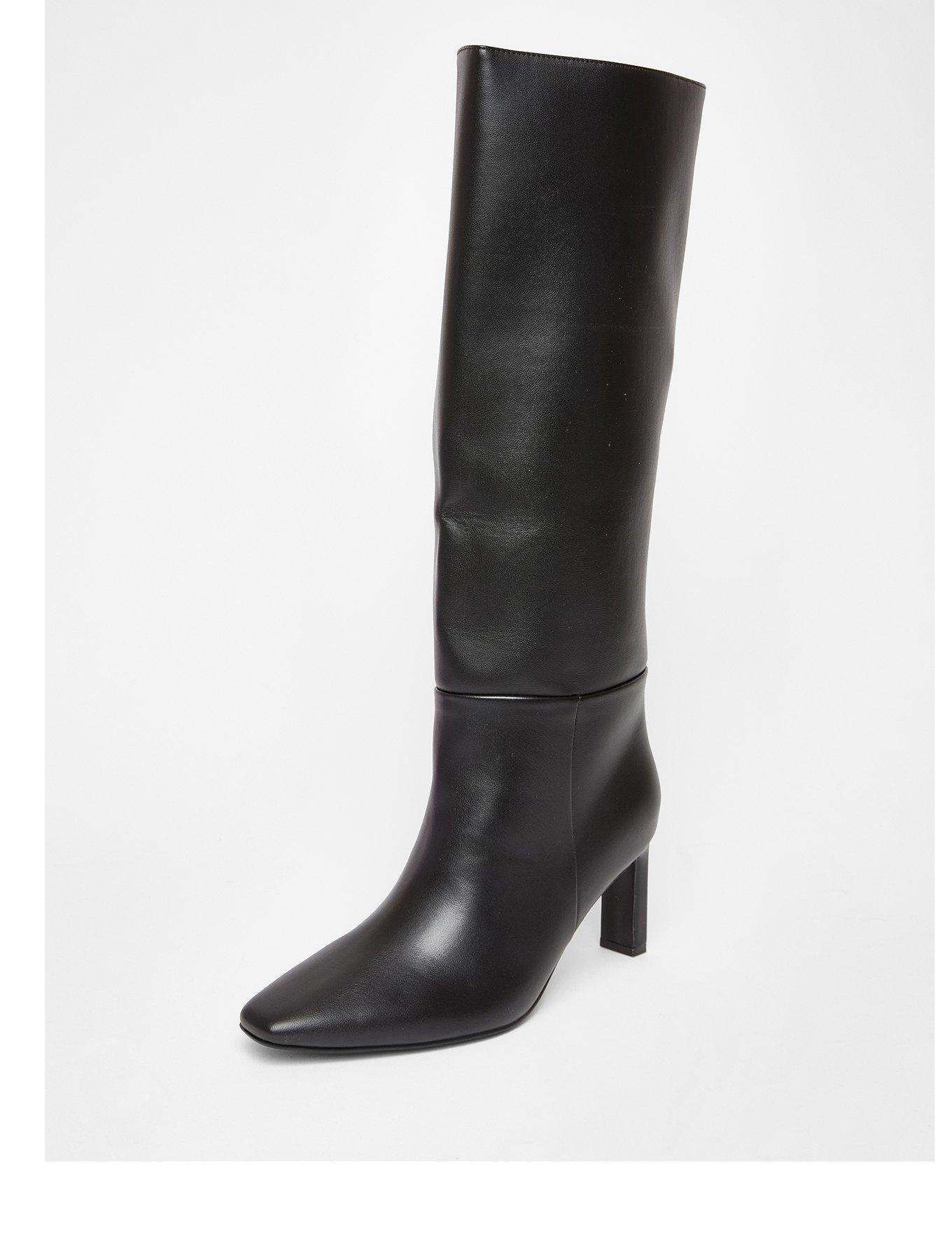 undefined Wide Fit Black Knee High Boots