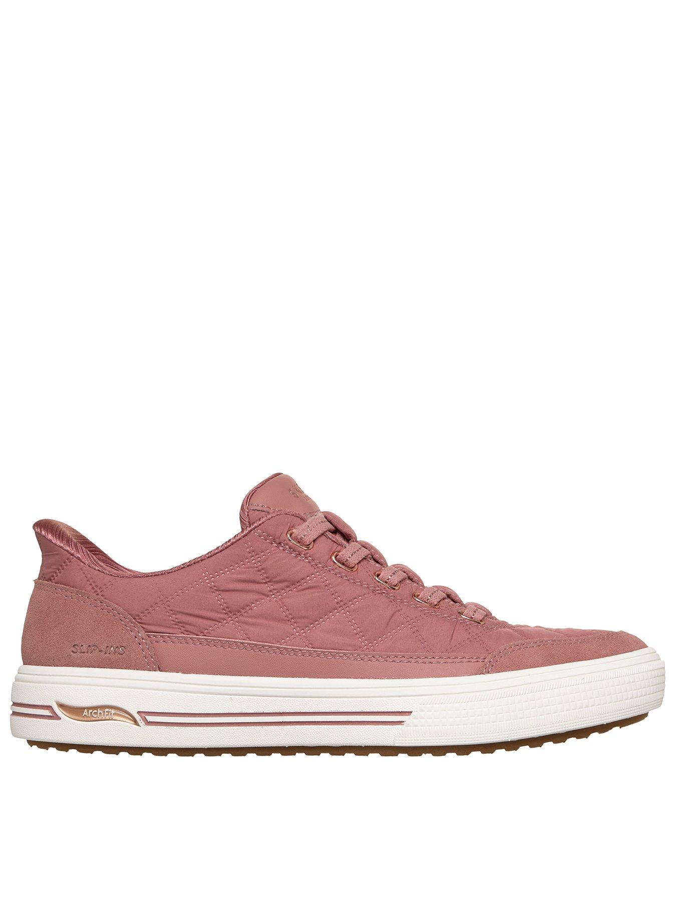 Skechers Arch Fit Arcade Cuddle Steps Slip-ins Trainer - Rose Nylon