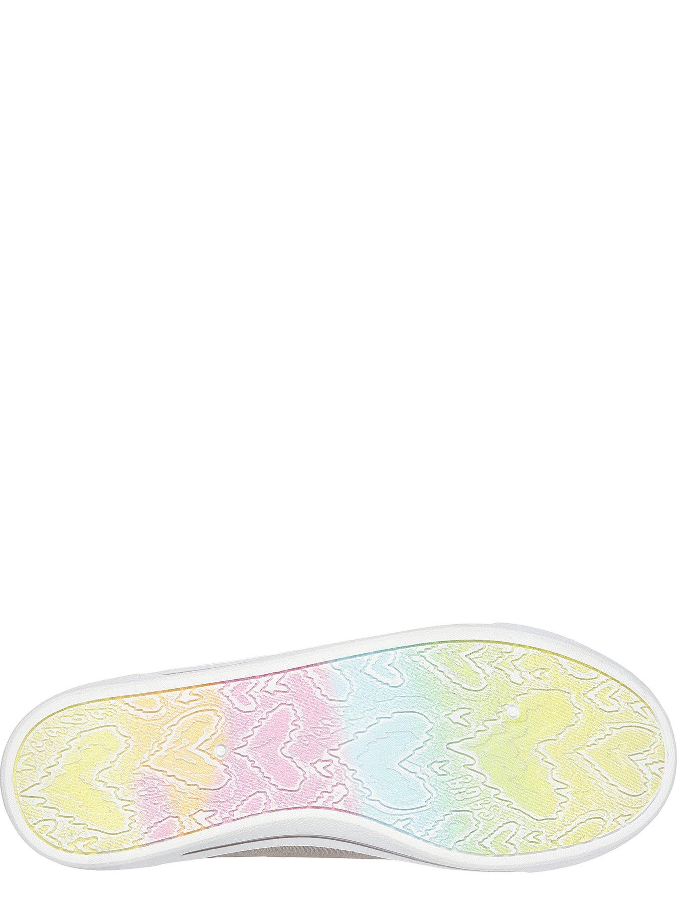 Image 4 of 5 of Skechers Bobs B Cute 2.0 Frayed Canvas Faux Lace Slip On Trainer - Taupe