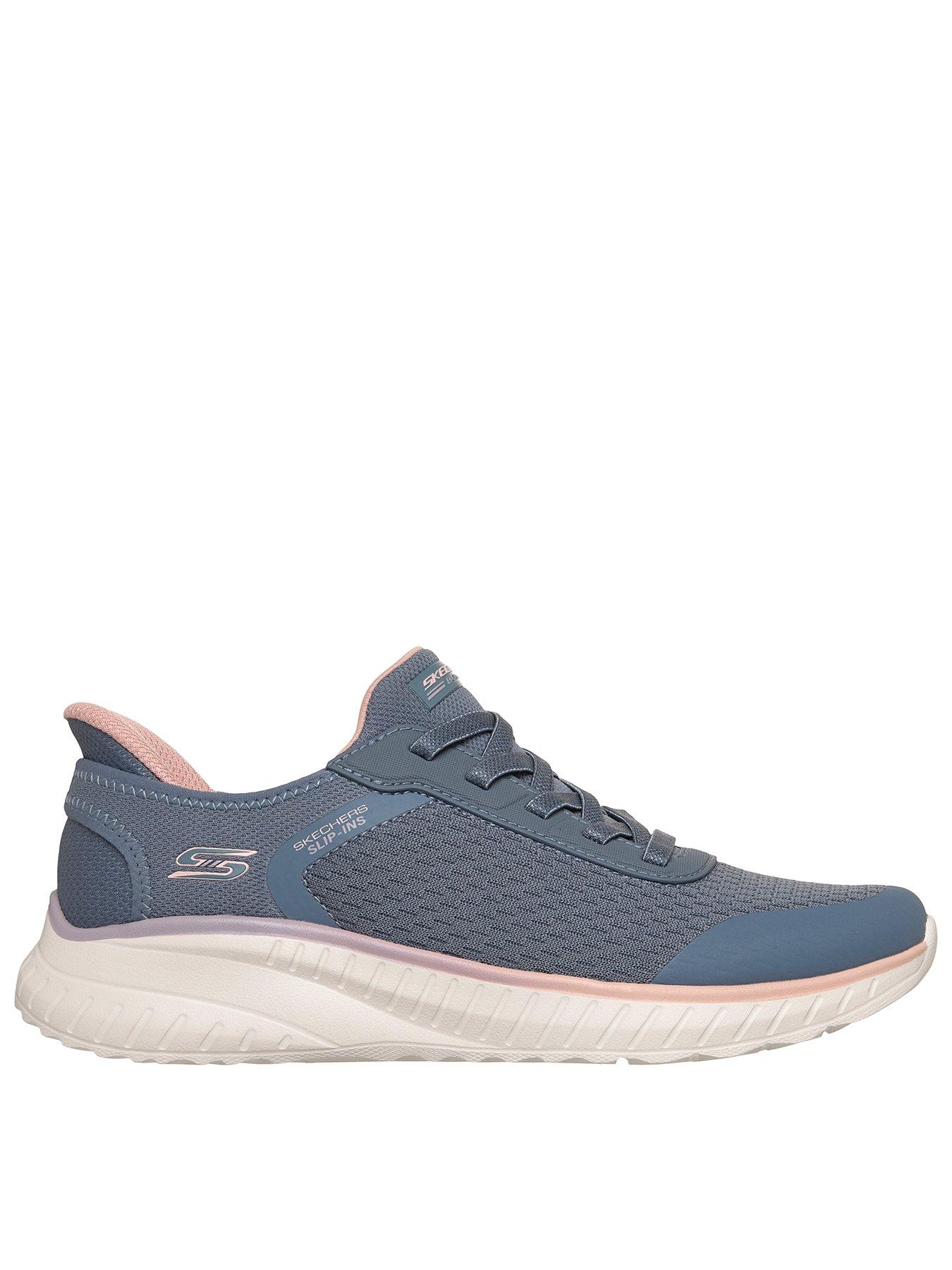 Skechers Bobs Squad Chaos Mesh Bungee Lace Dlip-Ins Trainer - Slate