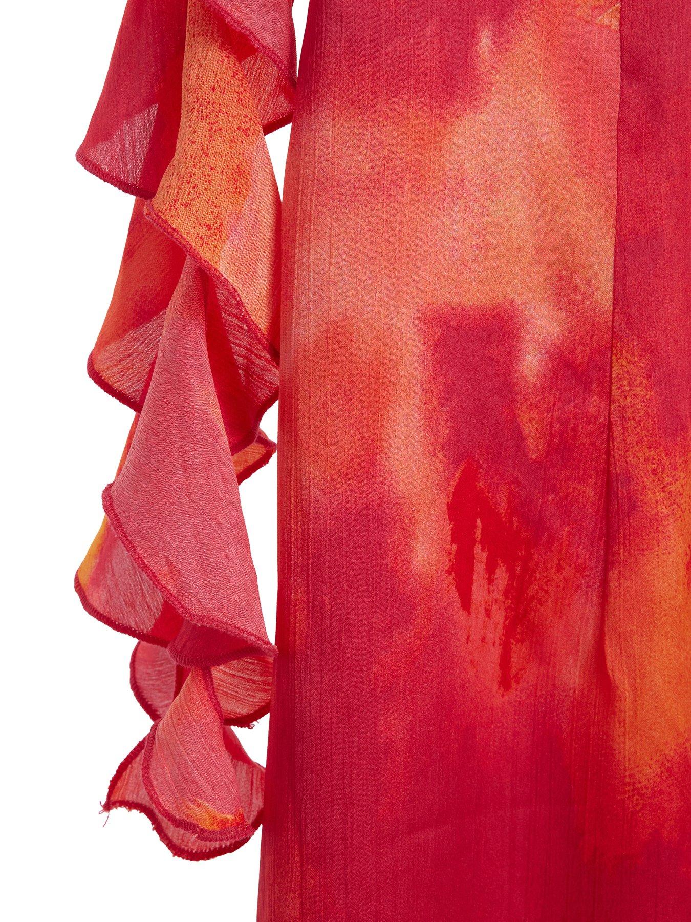  image of quiz-pink-satin-marble-maxi-dress