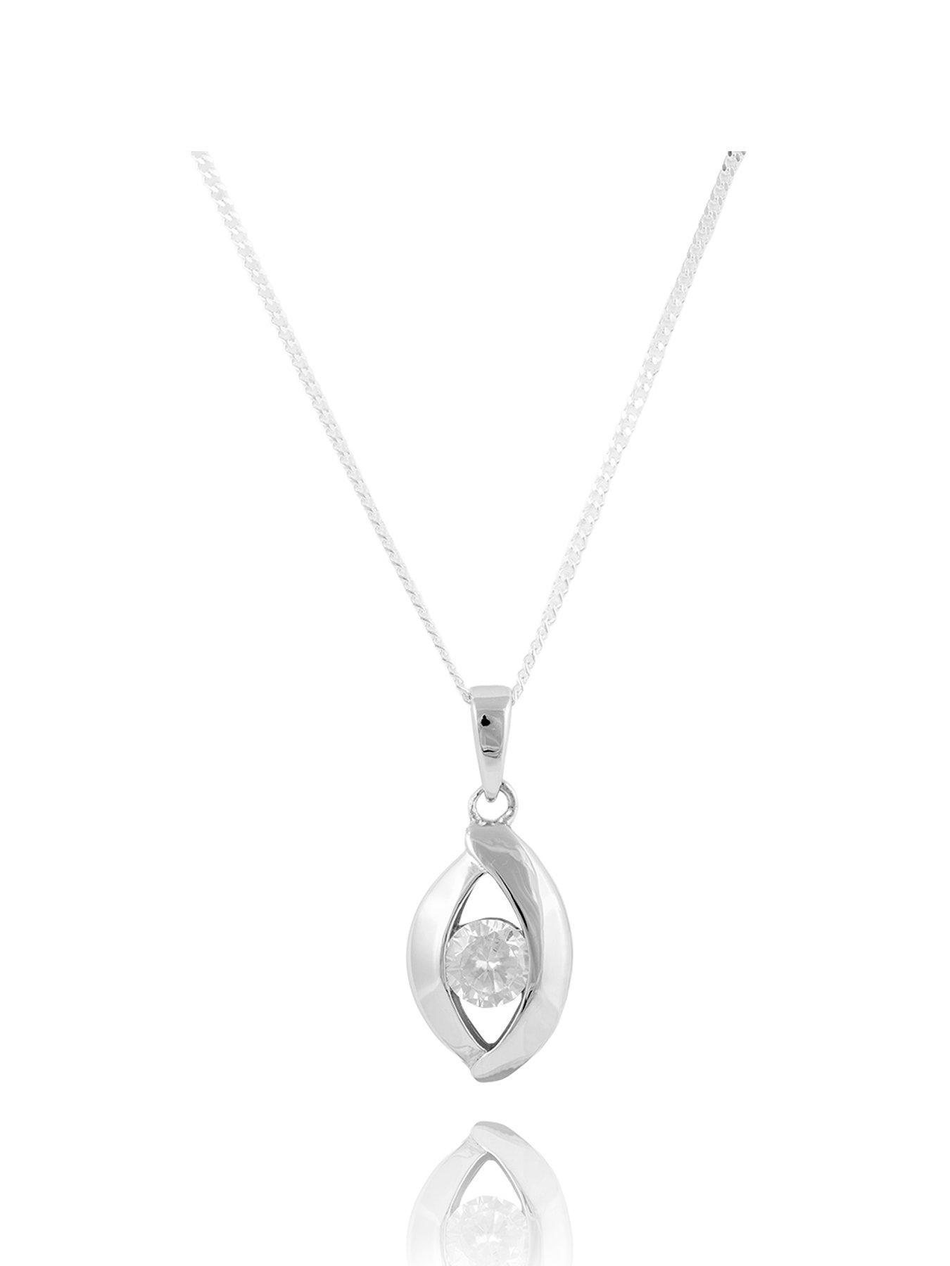 undefined Sterling Silver CZ Evil Eye Pendant
