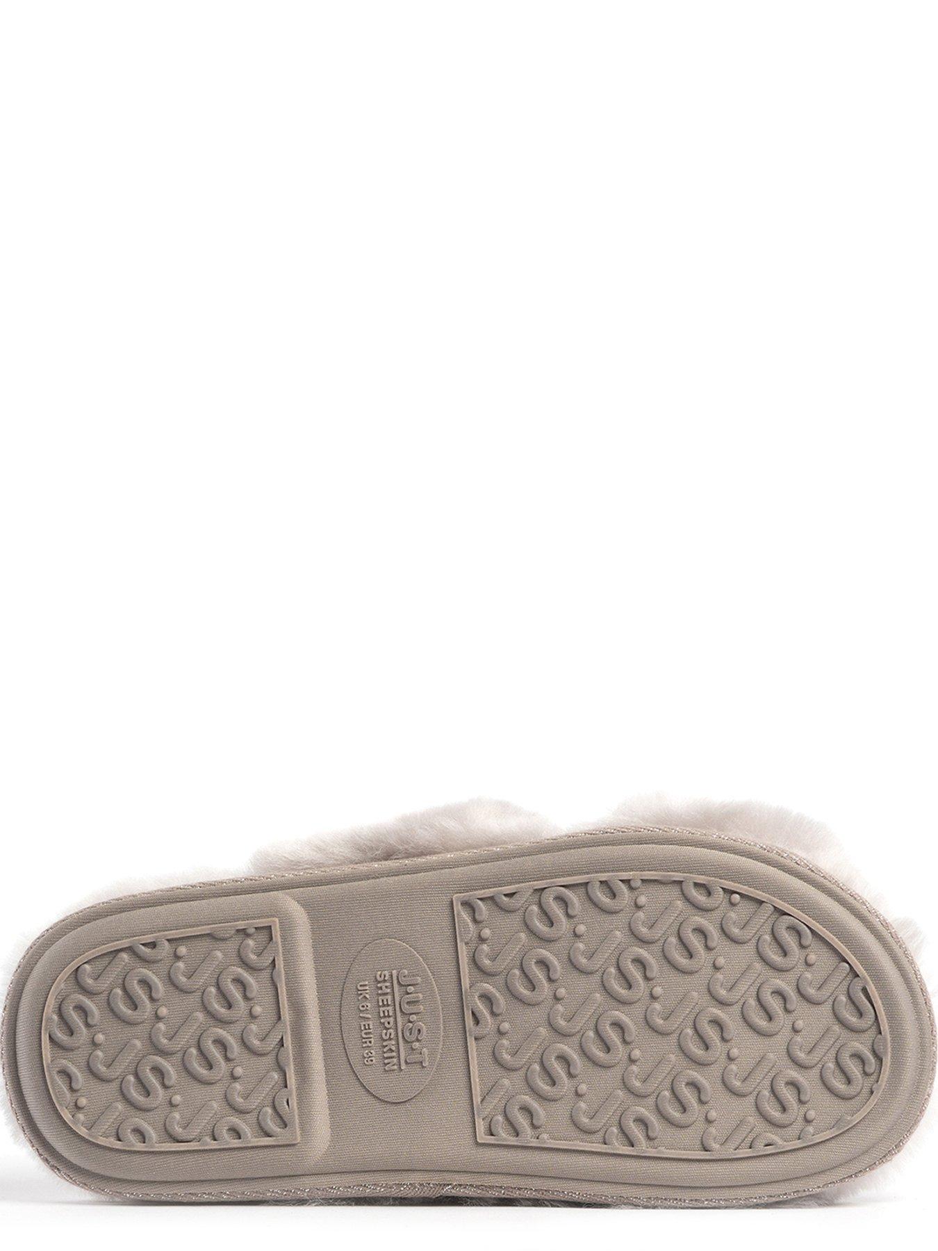 Image 3 of 5 of Just Sheepskin Ladies Poppy Open Toe Sheepskin Slider - Dove