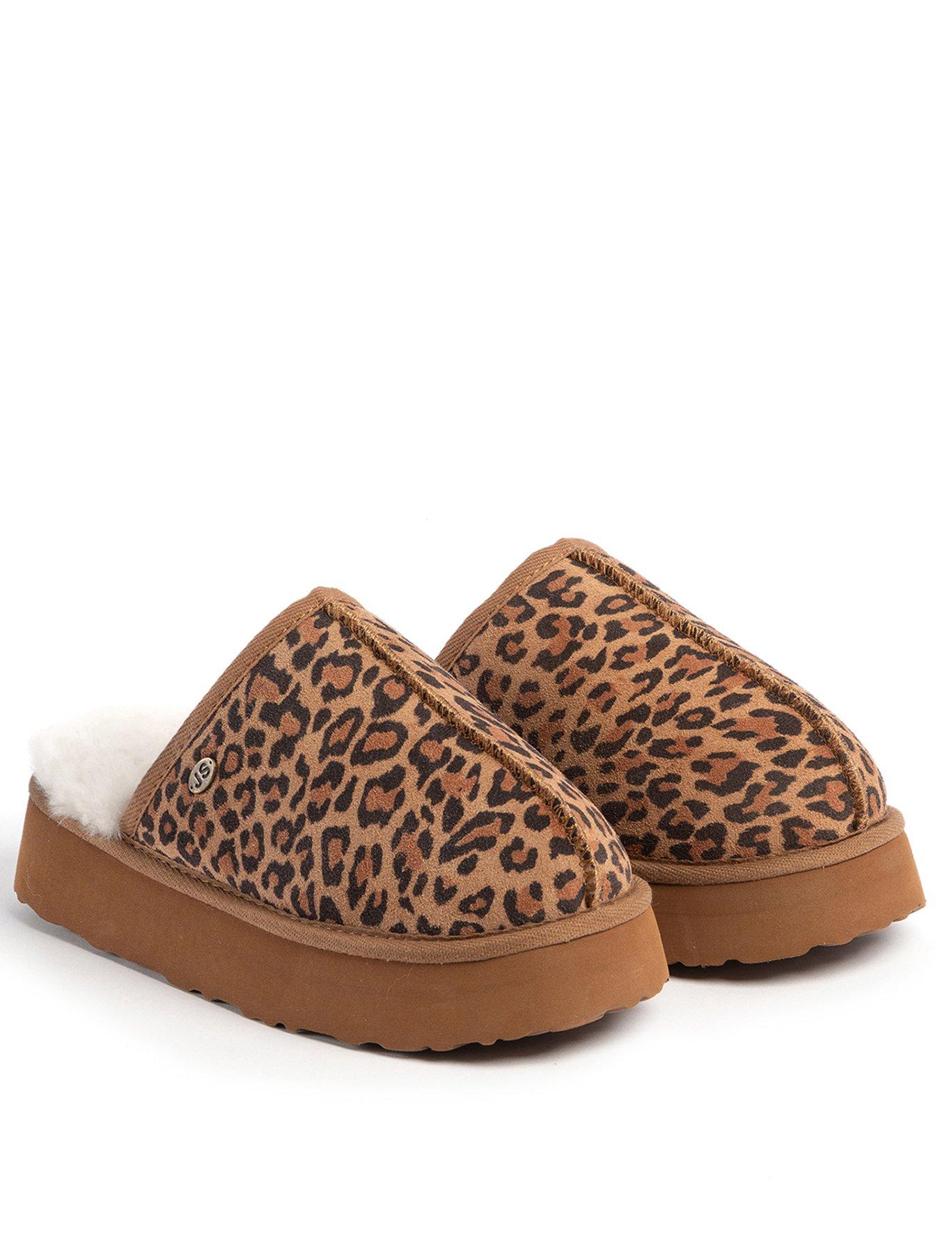 undefined Ladies Mabel Sheepskin Platform Mule Slipper - Chestnut Animal