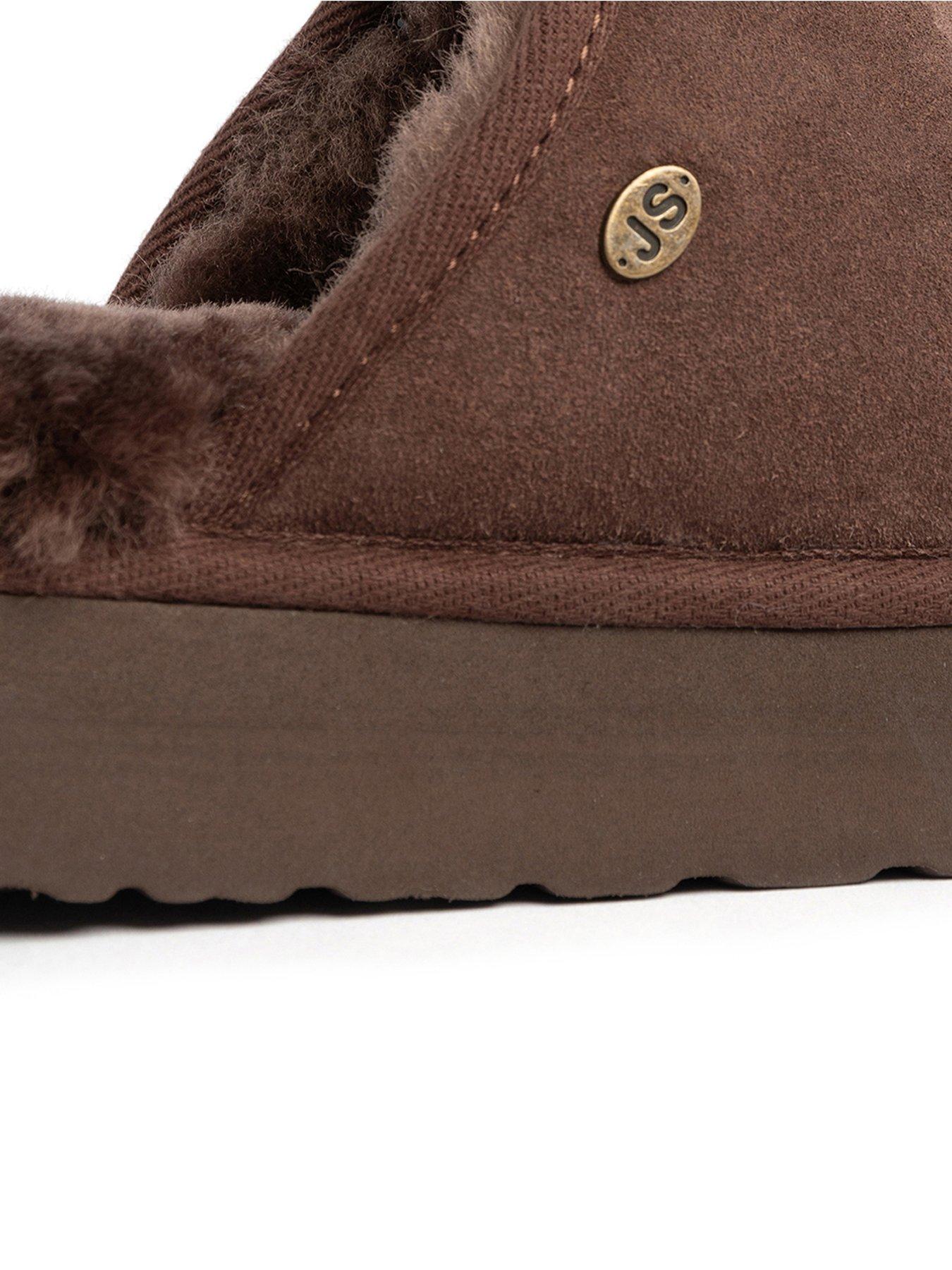 Image 5 of 5 of Just Sheepskin Ladies Mabel Sheepskin Platform Mule Slipper - Chocolate