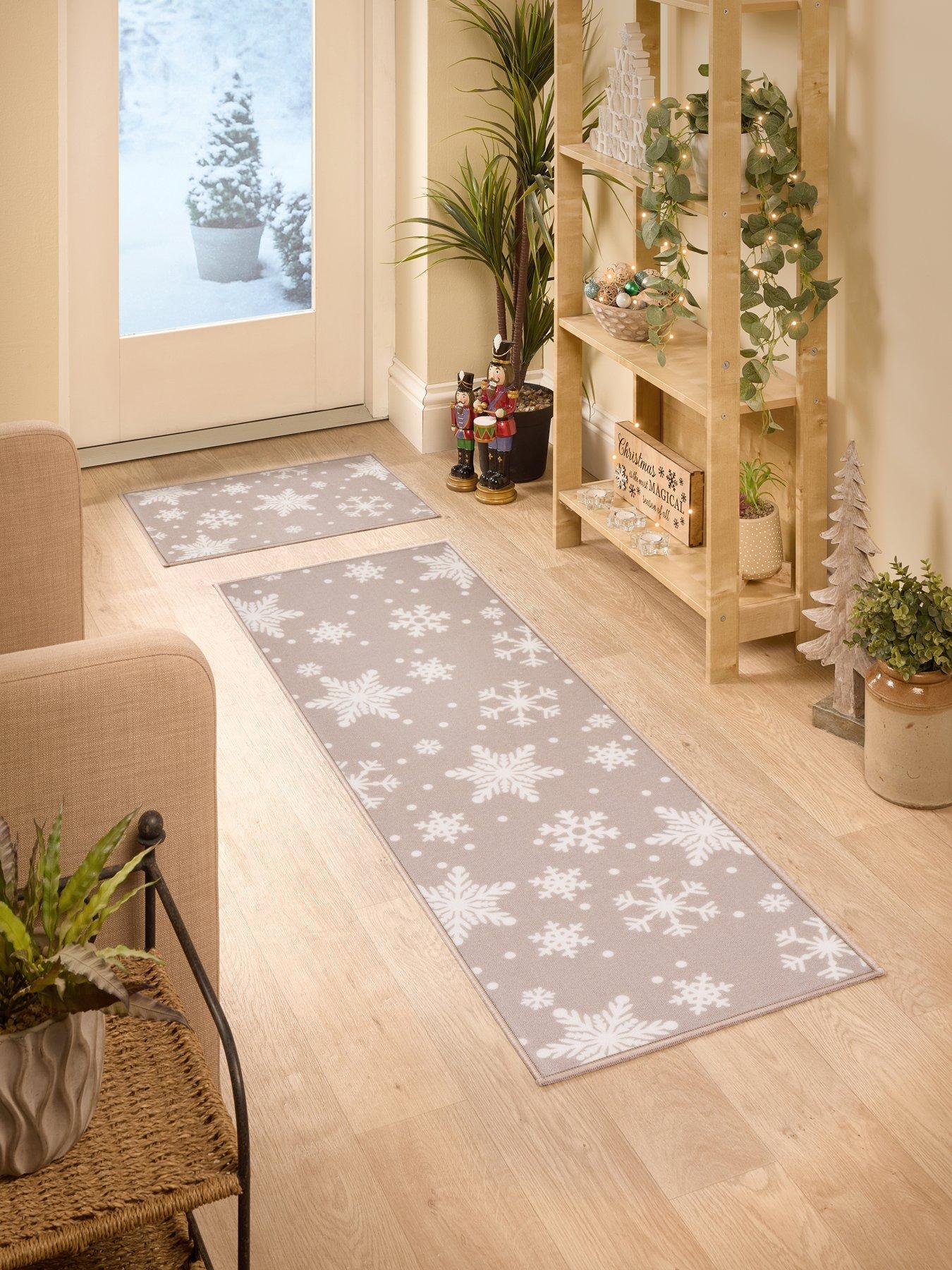 Image 1 of 3 of Very Home Natural Snowflake Doormat and Runner Set 40x60/50x150cm