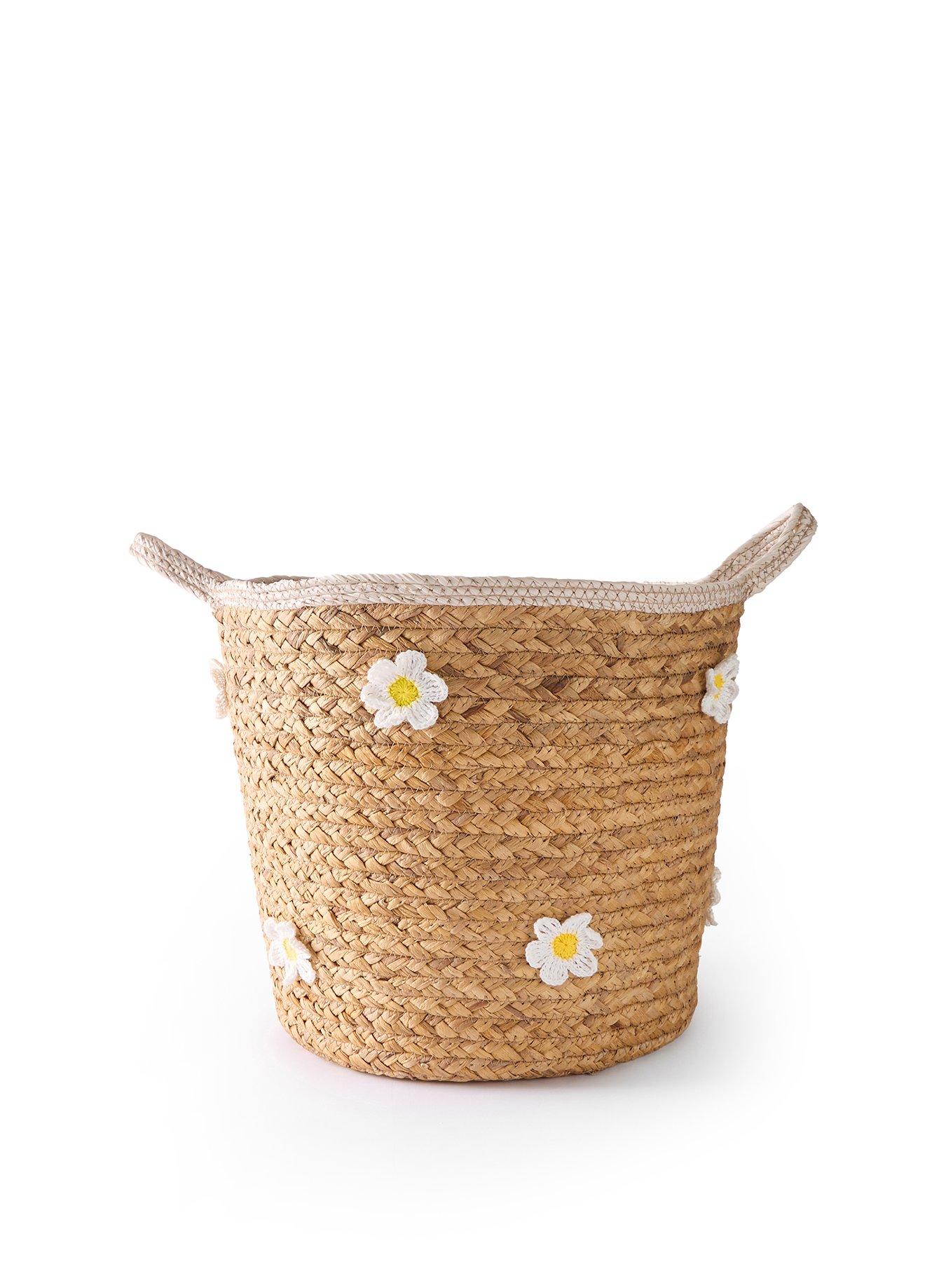  image of the-very-collection-daisy-embroidered-basket