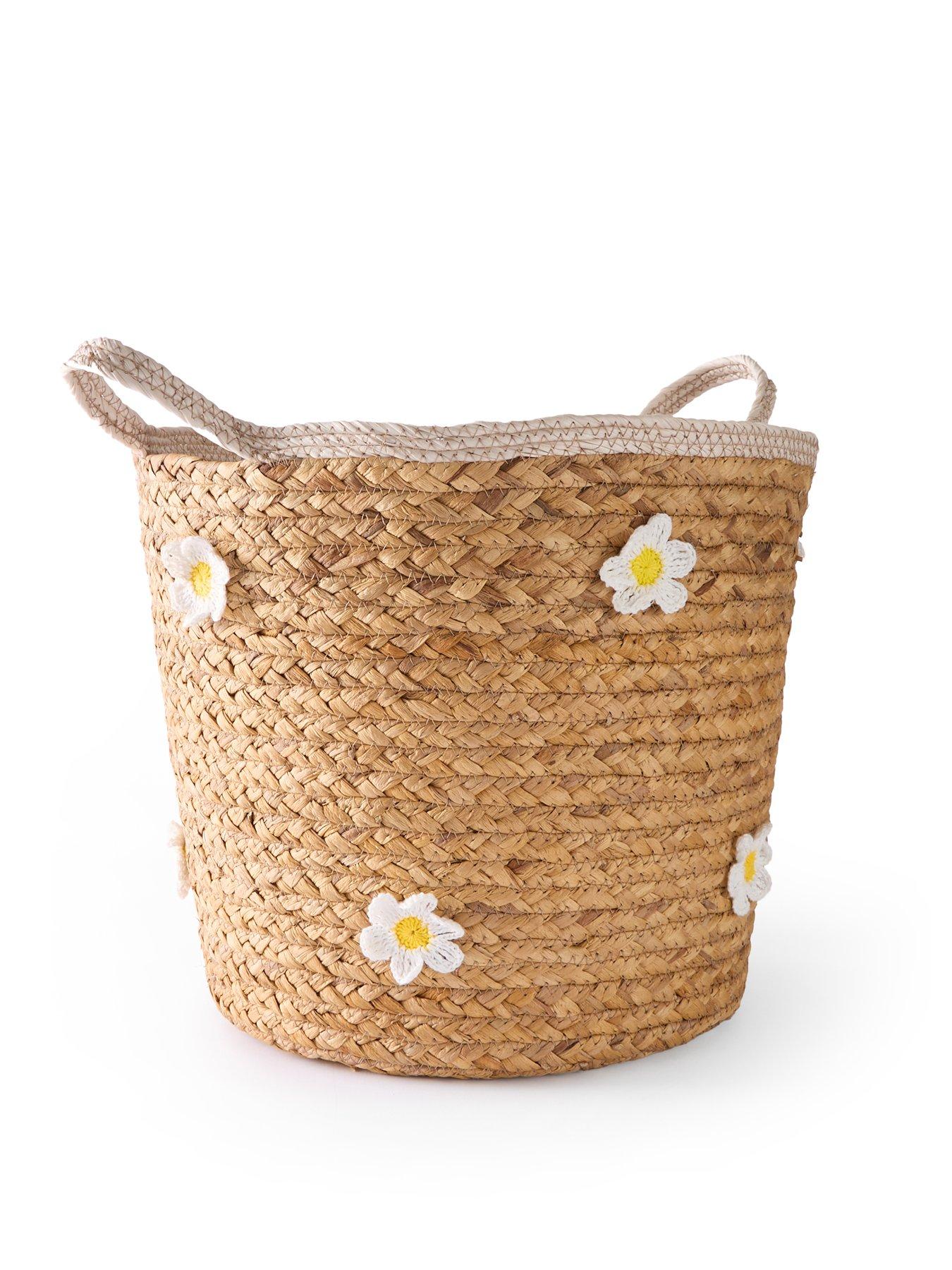  image of the-very-collection-daisy-embroidered-basket