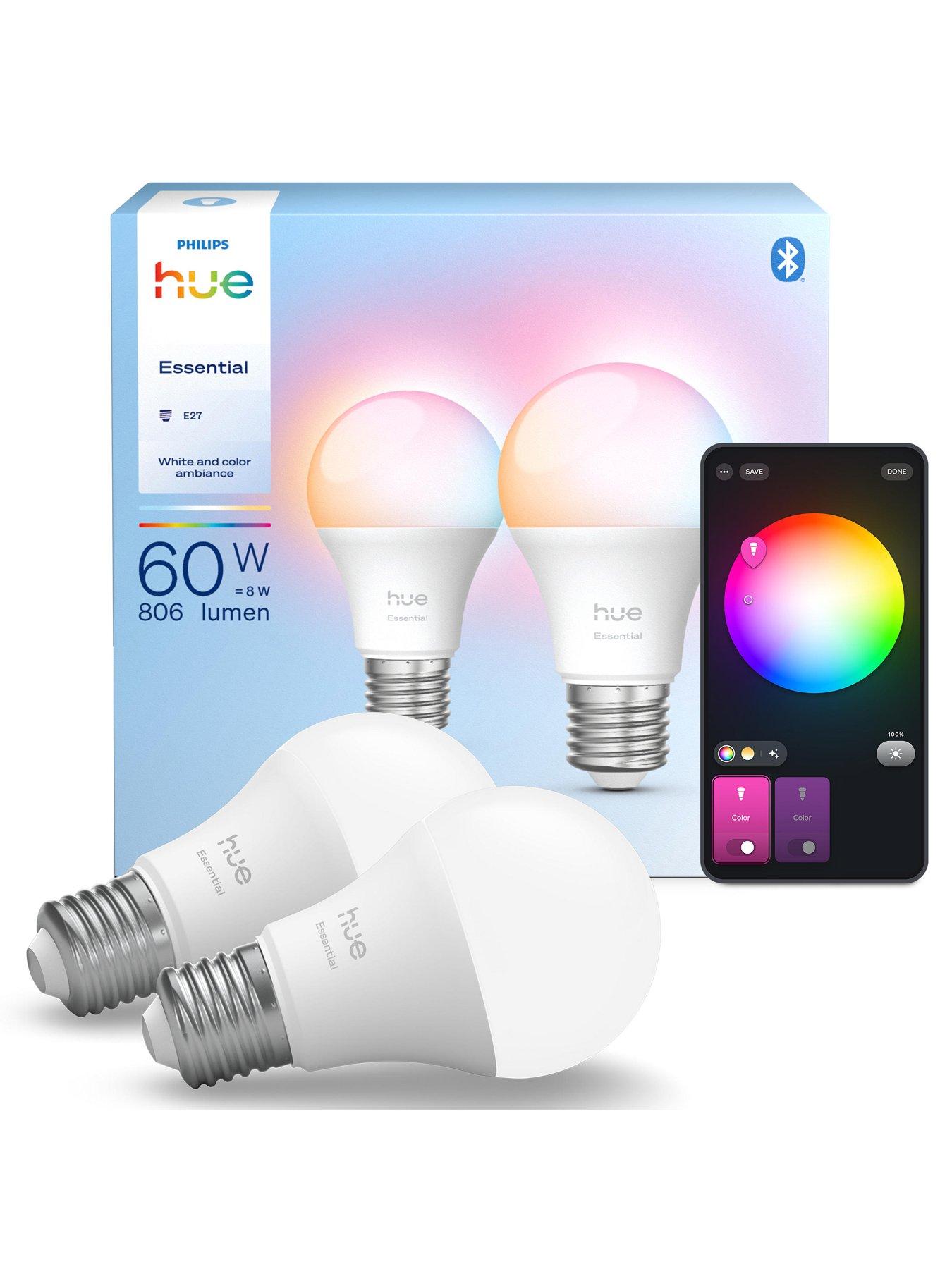 Image 2 of 7 of Philips Hue Essentials Colour A60 E27 2-pack