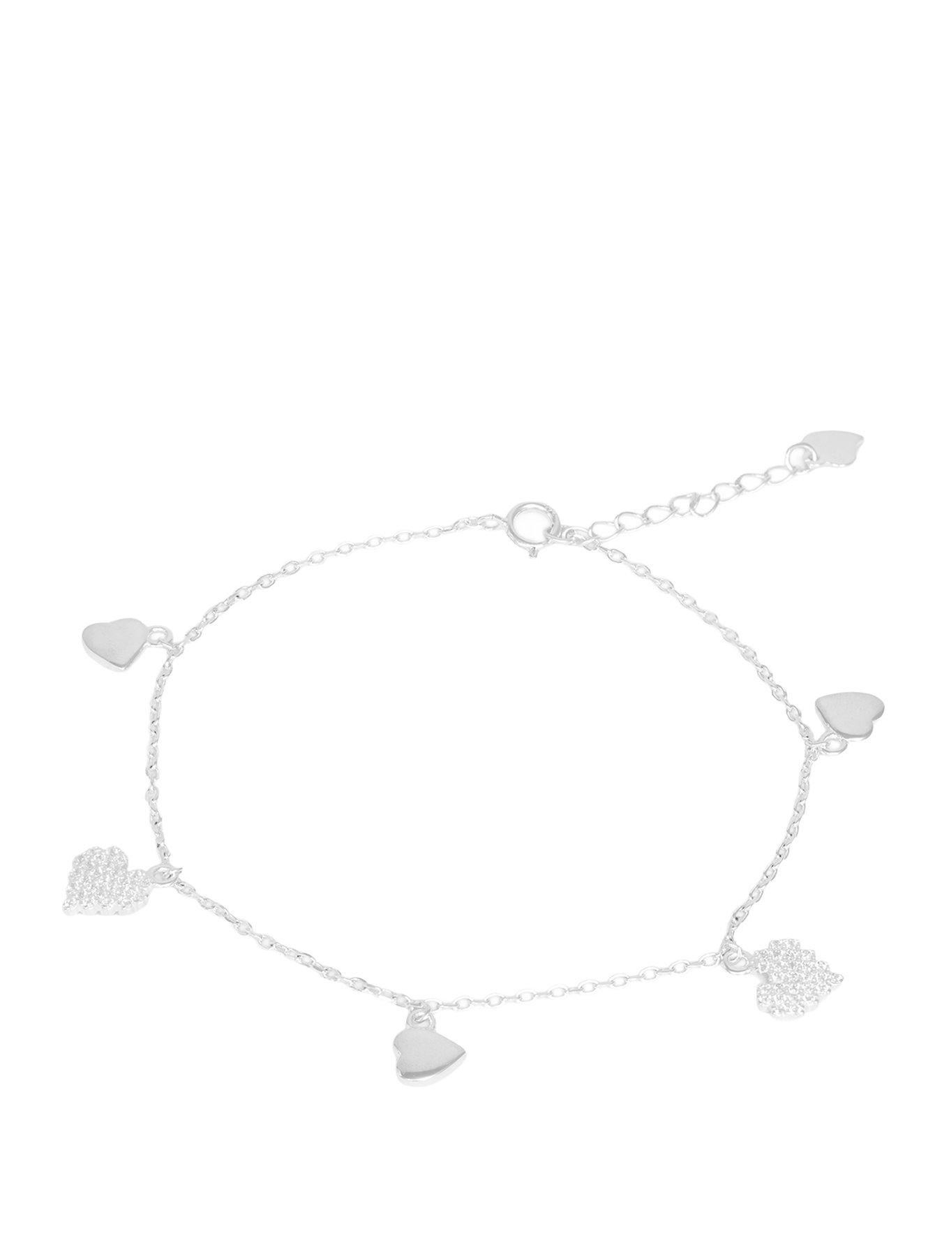  image of the-love-collection-sterling-silver-pixelated-heart-cz-bracelet