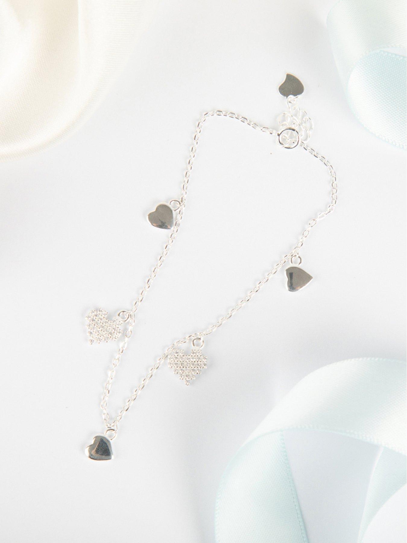  image of the-love-collection-sterling-silver-pixelated-heart-cz-bracelet