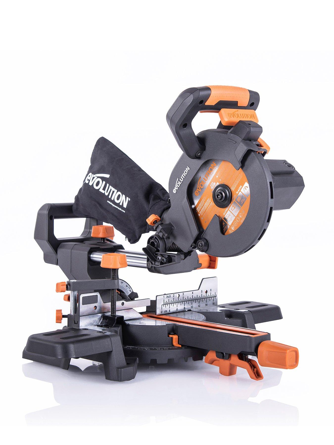 Evolution 185mm Multimaterial Cutting Tct Sliding Mitre Saw