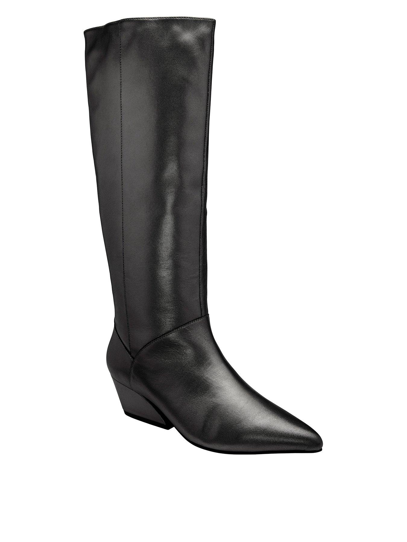 Ravel Catton Knee Boots - Black Leather