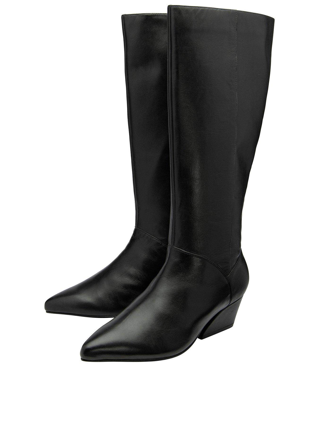  image of ravel-catton-knee-boots-black-leather