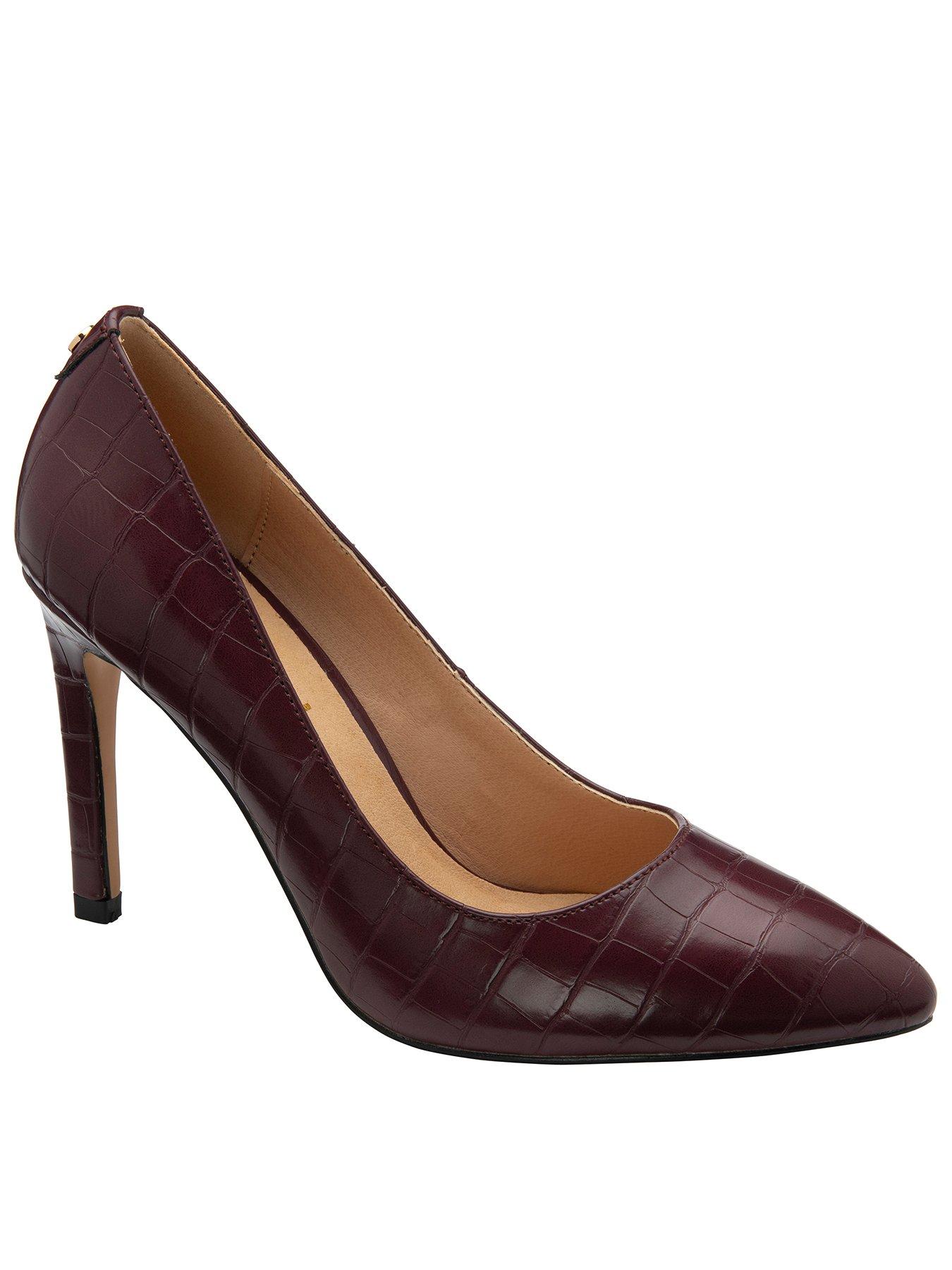 undefined Edson Heel Shoes - Bordo Croc