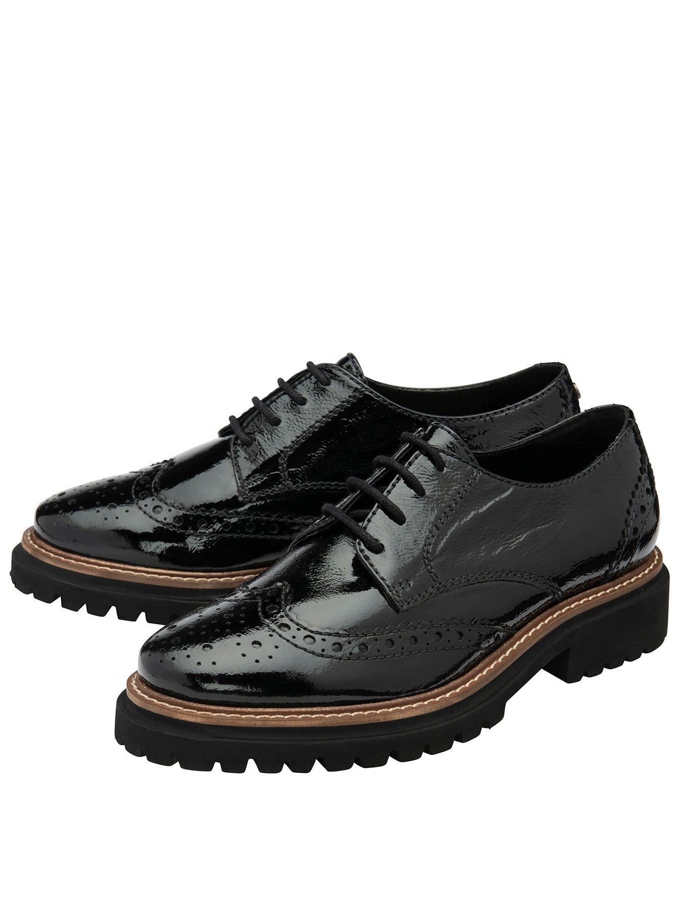 Image 2 of 4 of Ravel Walsh Brogue Shoes - Black Patent