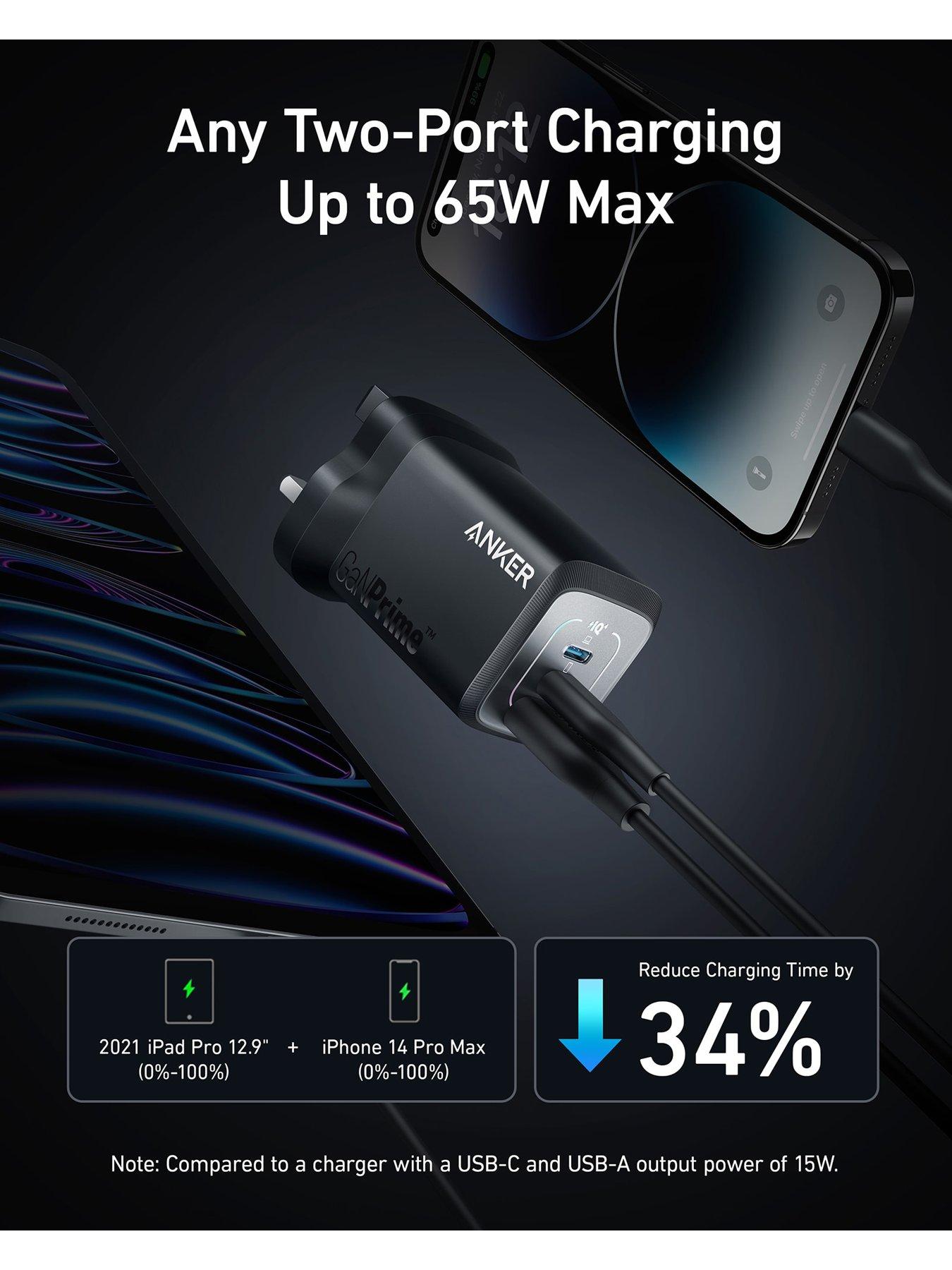 Image 3 of 6 of Anker Anker Prime 67W GaN Wall Charger (3 Ports), Black