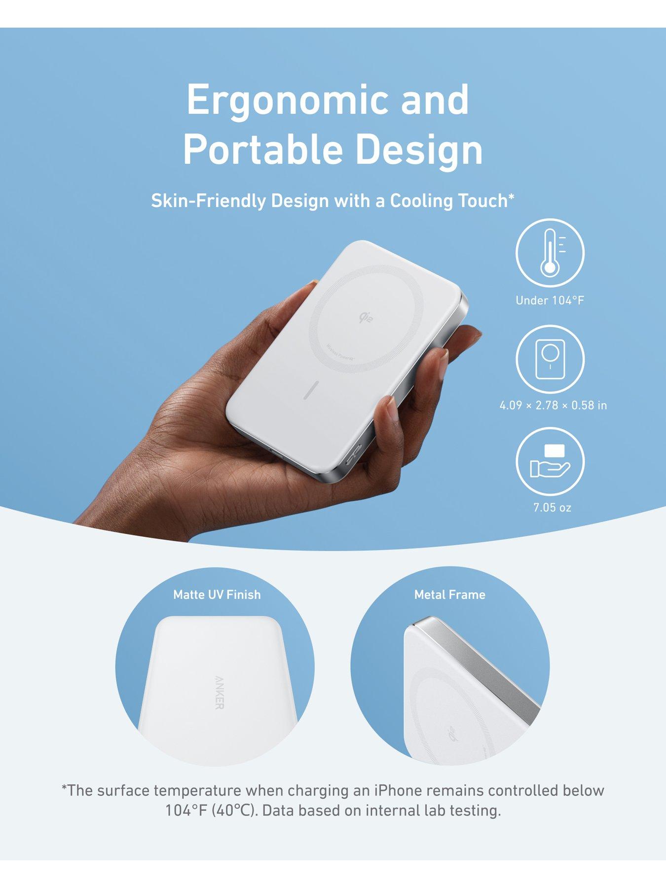 Image 4 of 7 of Anker Anker MagGo Power Bank (10K, Magnetic Wireless), White
