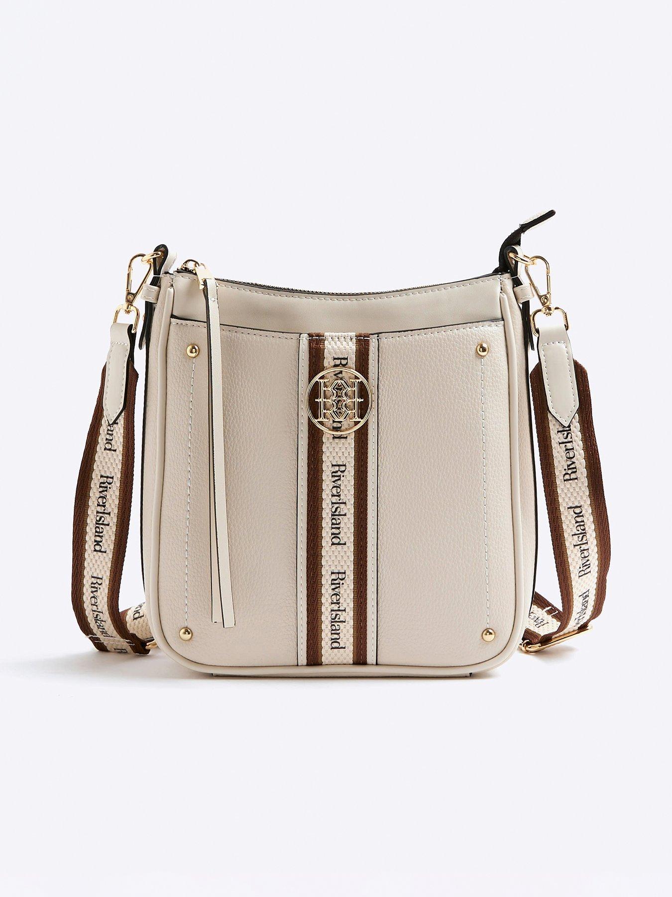 Image 2 of 6 of River Island Webbing Pocket Messenger Bag - Cream