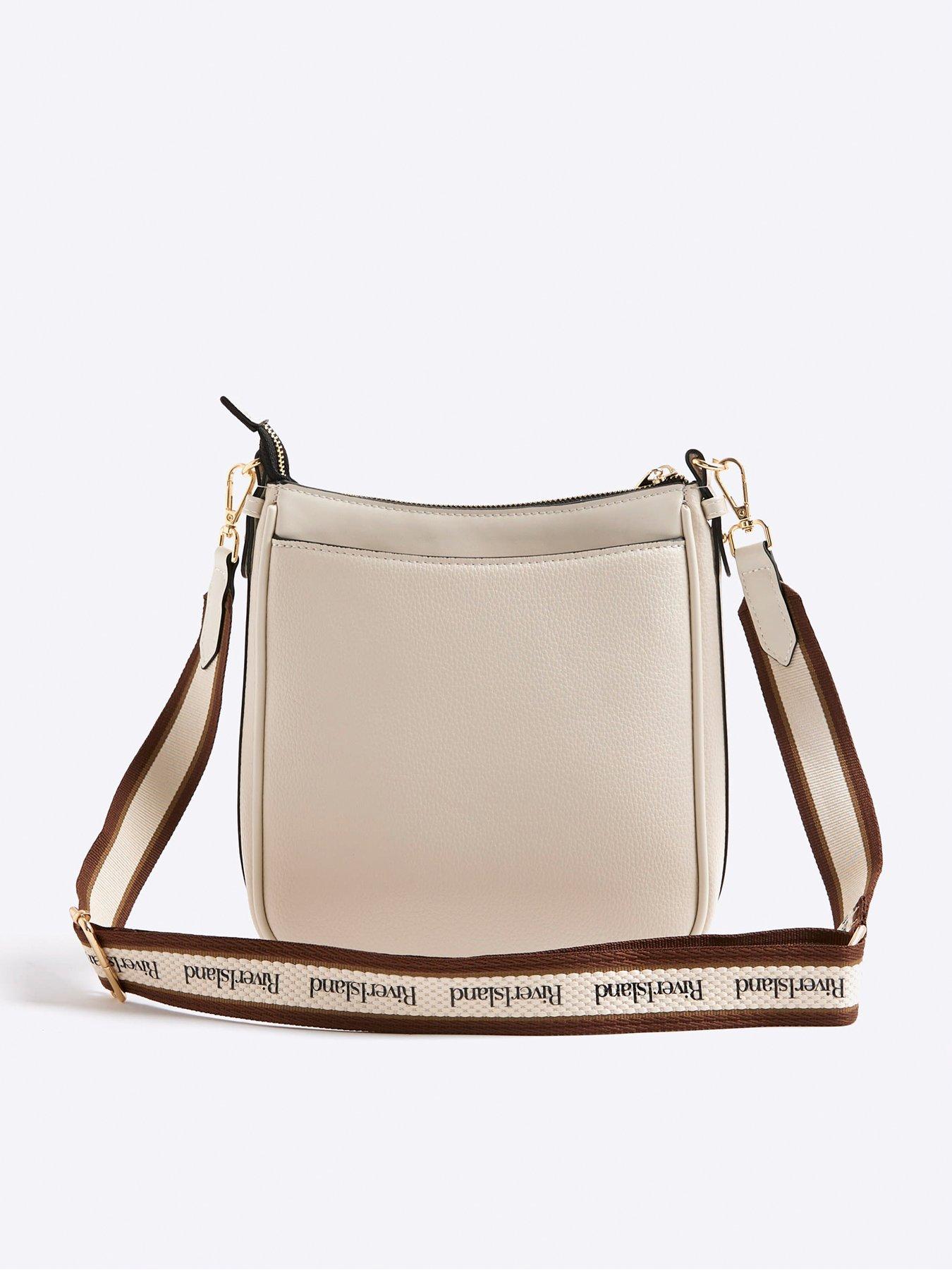 Image 4 of 6 of River Island Webbing Pocket Messenger Bag - Cream
