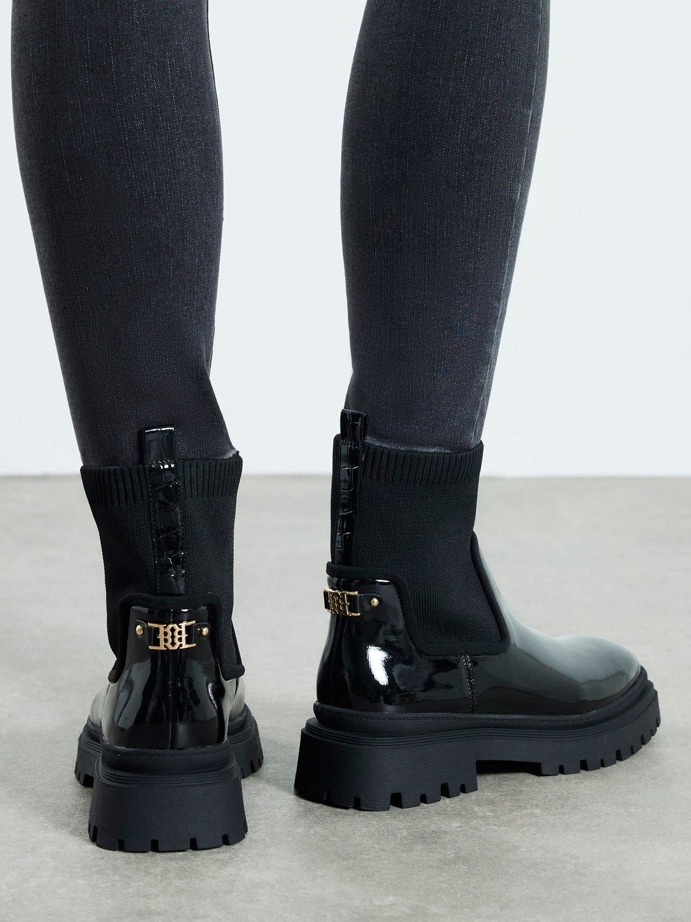 River Island Wide Knit Chunky Ankle Boot