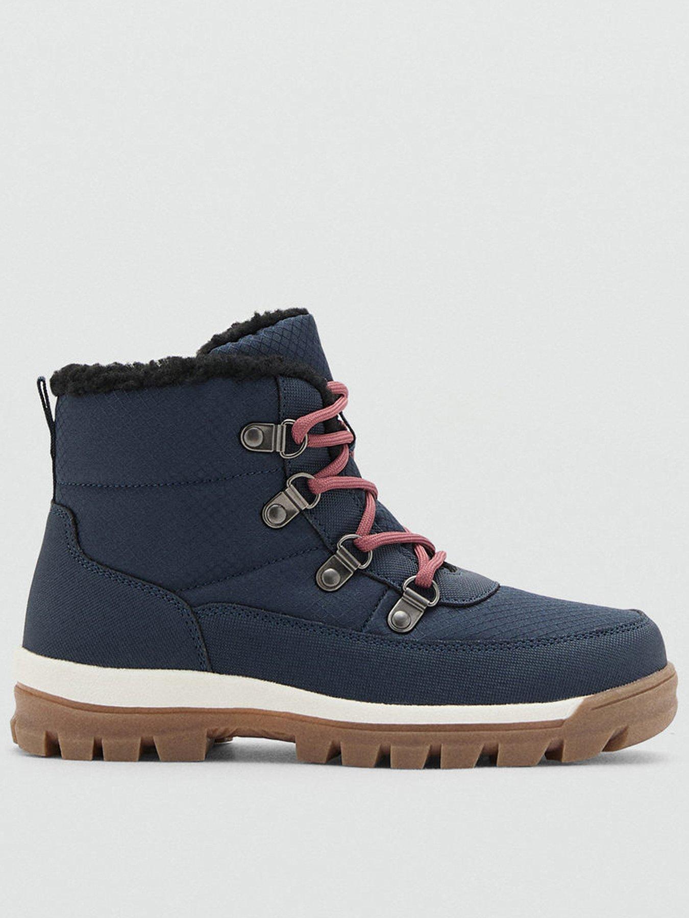  image of mango-boys-faux-fur-lined-boots-blue