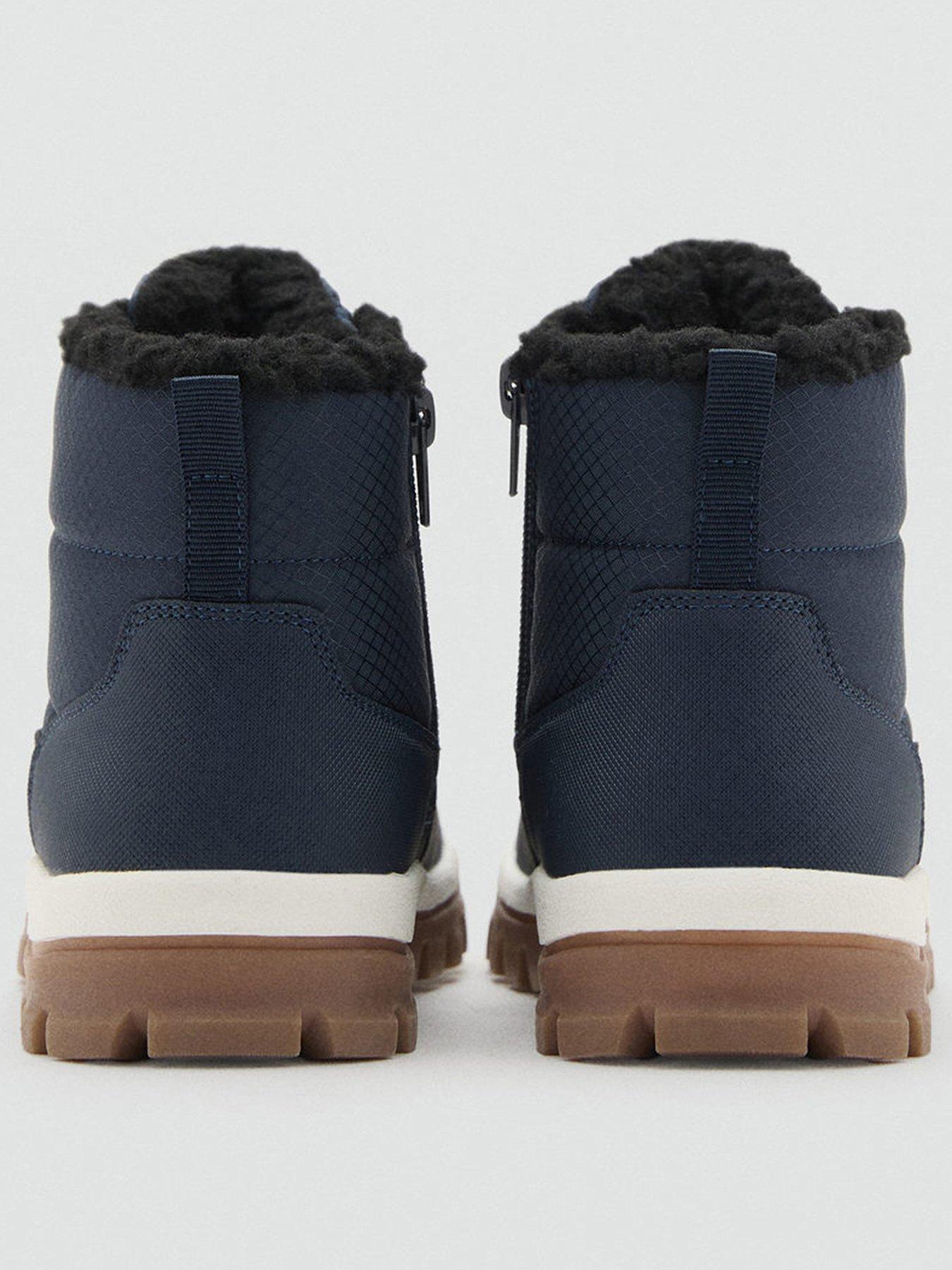  image of mango-boys-faux-fur-lined-boots-blue