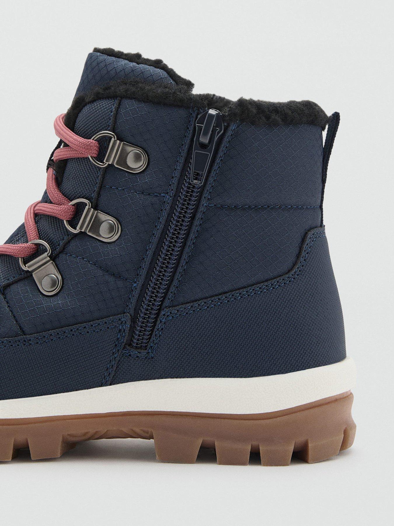  image of mango-boys-faux-fur-lined-boots-blue