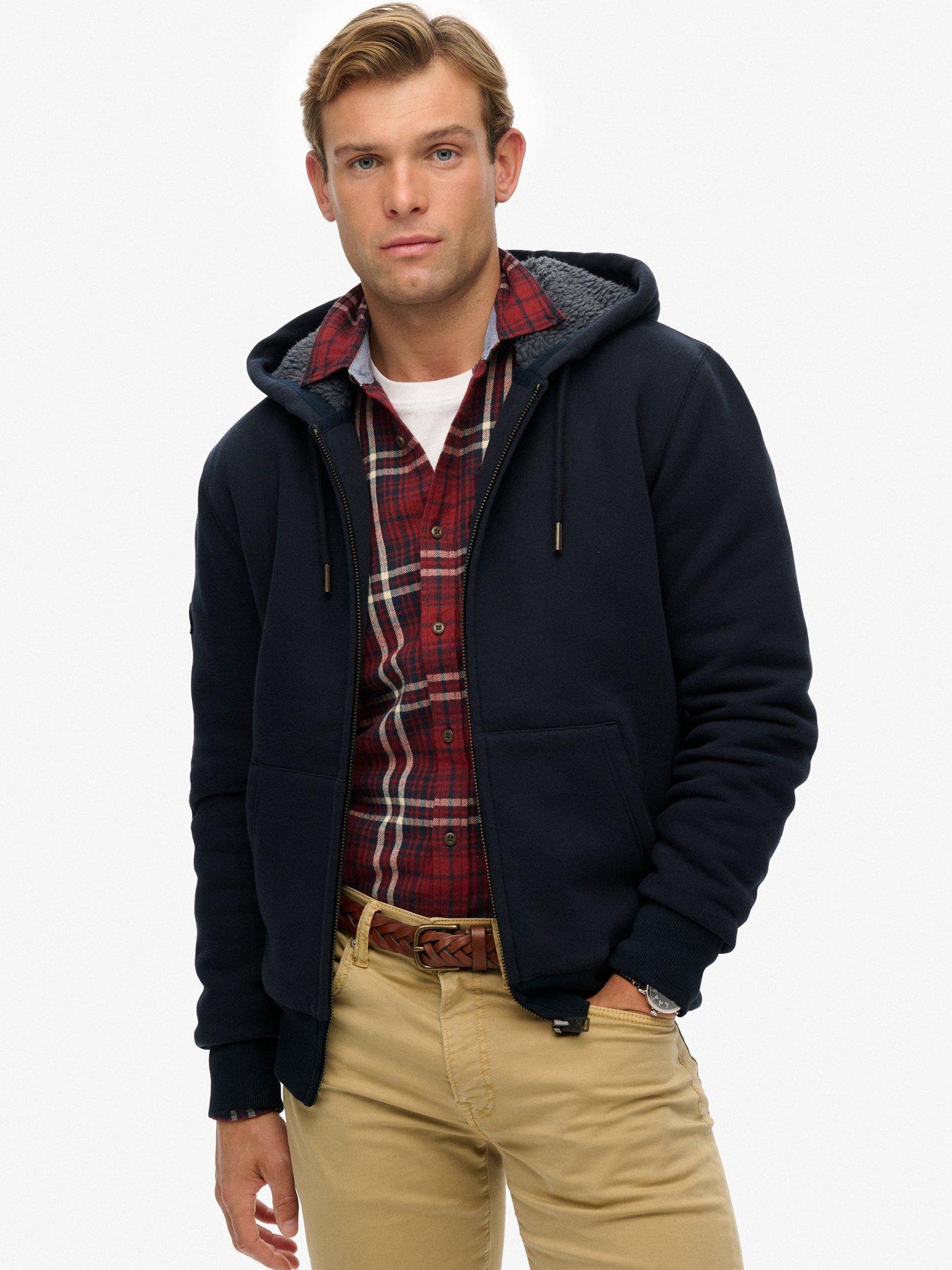 Superdry Borg Lined Zip Hoodie - Blue