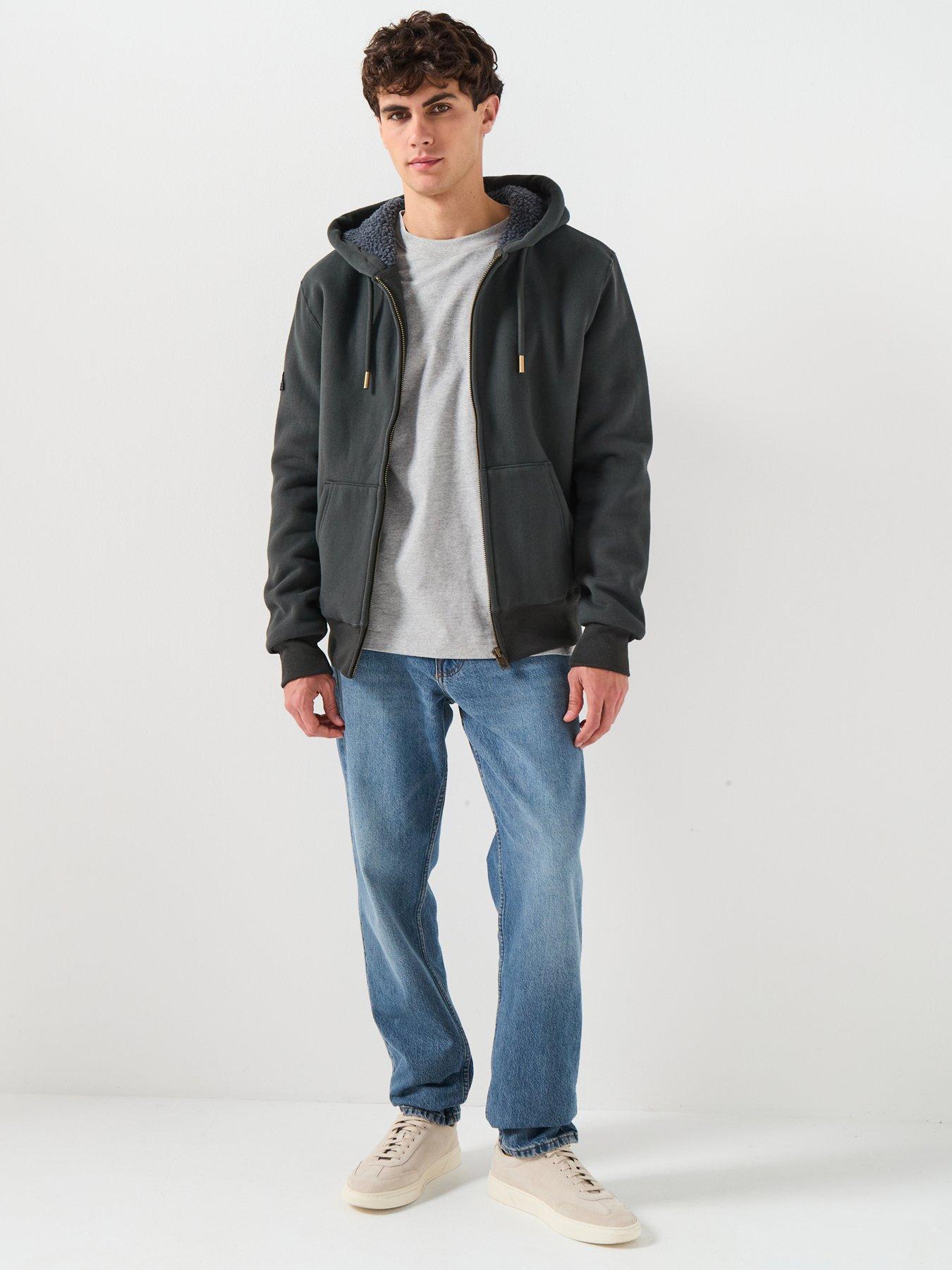 Image 3 of 6 of Superdry Borg Lined Zip Hoodie - Black