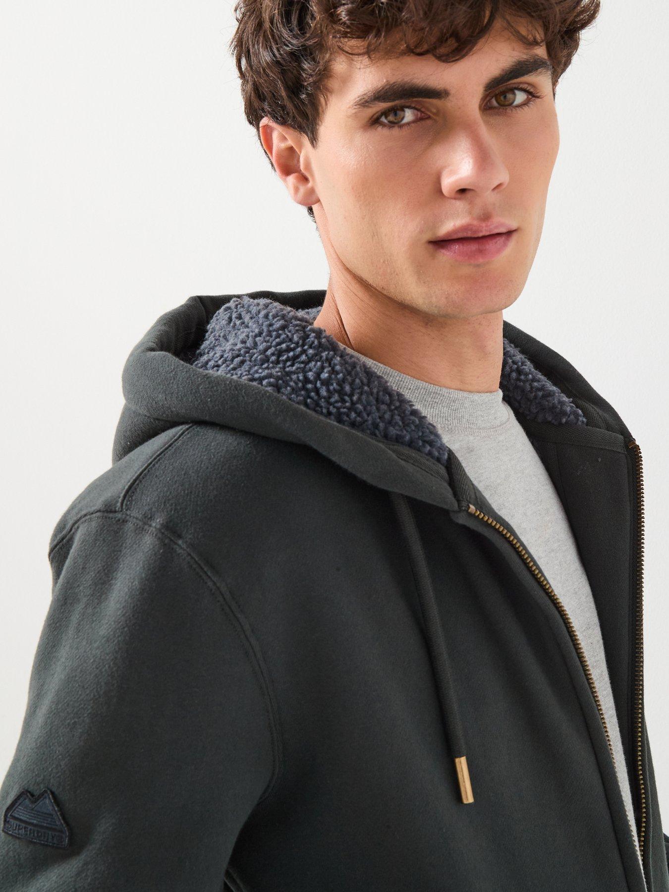 Image 6 of 6 of Superdry Borg Lined Zip Hoodie - Black