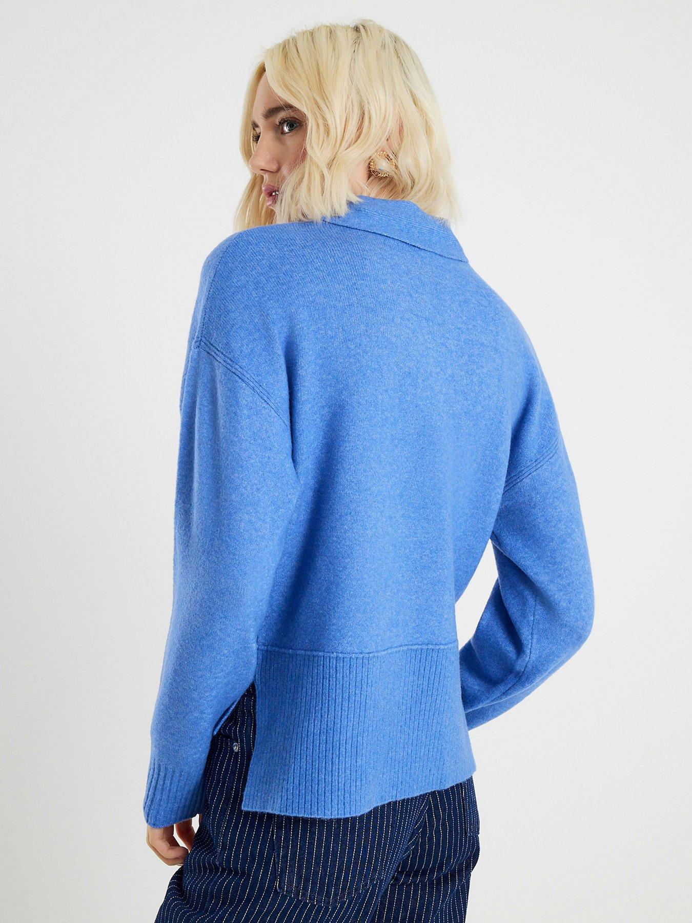 Image 2 of 6 of River Island Crew Neck With Tie - Blue