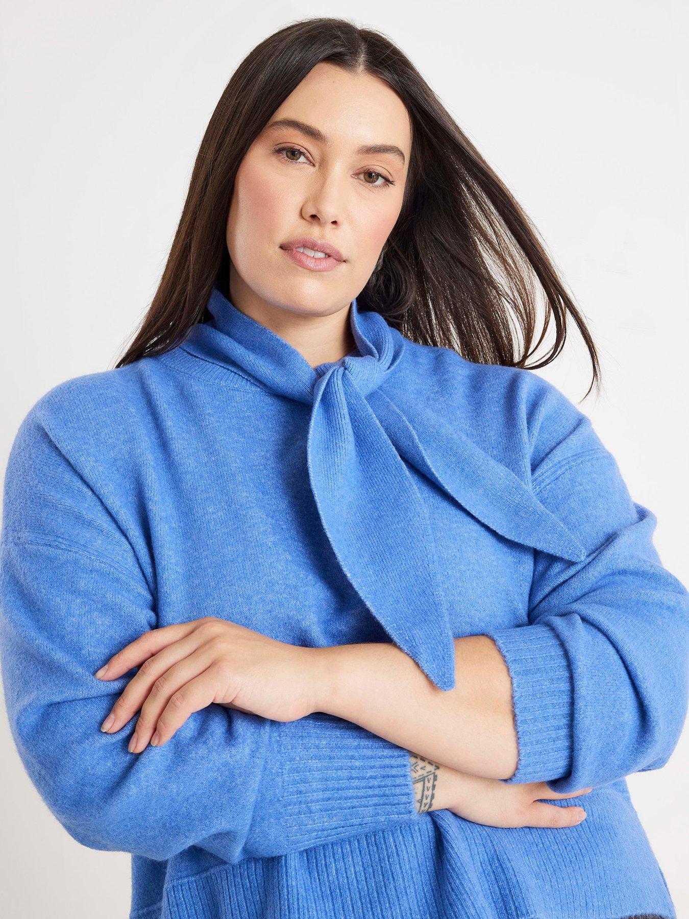 Image 6 of 6 of River Island Crew Neck With Tie - Blue