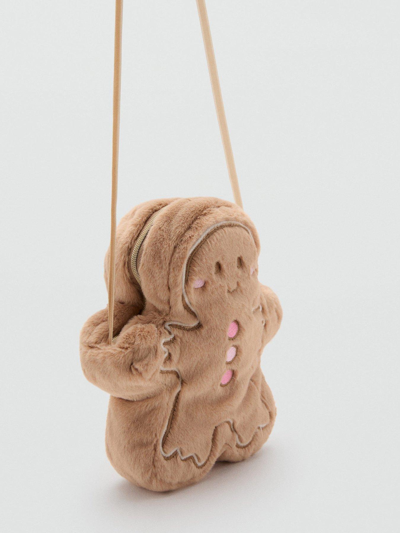 back image of mango-girls-gingerbread-man-novelty-bag-beige