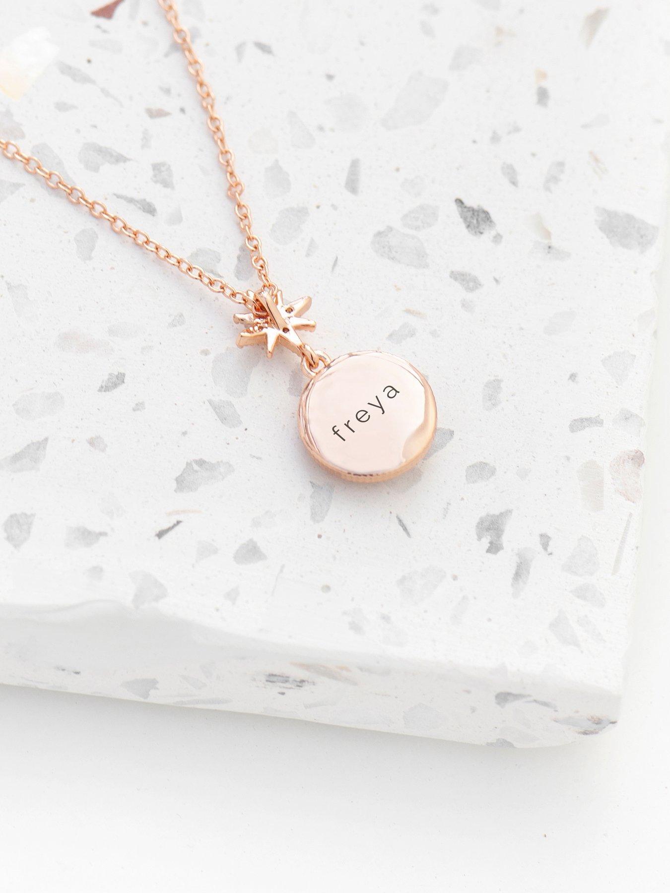 Image 2 of 5 of Treat Republic Personalised North Star Necklace In Rose Gold - Multi