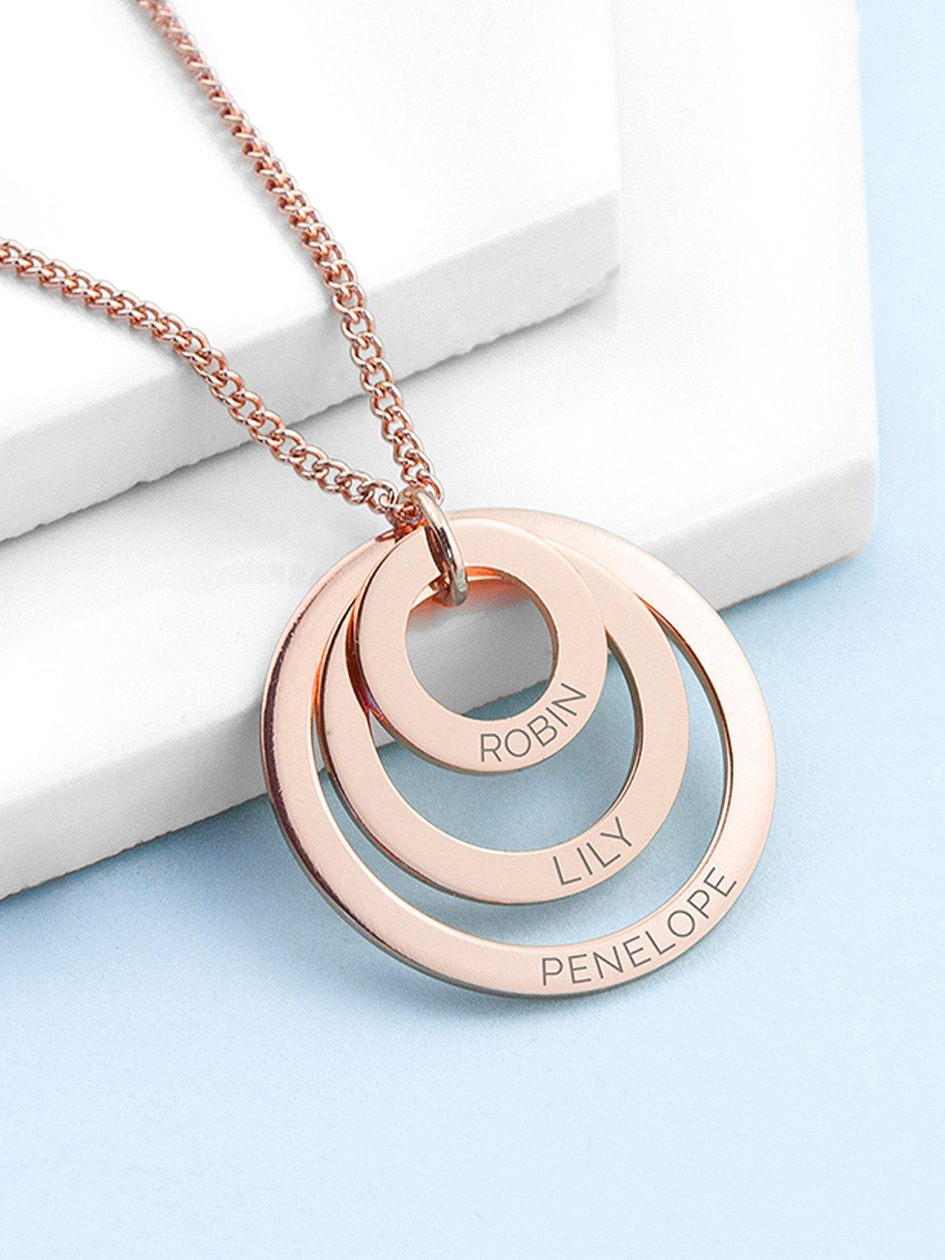 undefined Personalised Rings of Love Necklace in Rose Gold