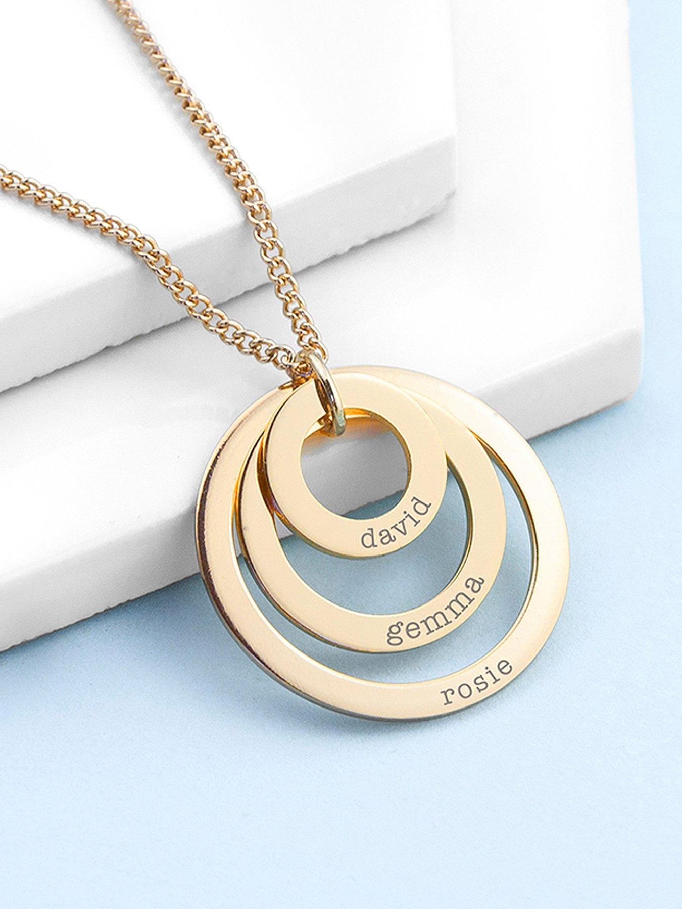 undefined Personalised Rings of Love Necklace in Gold