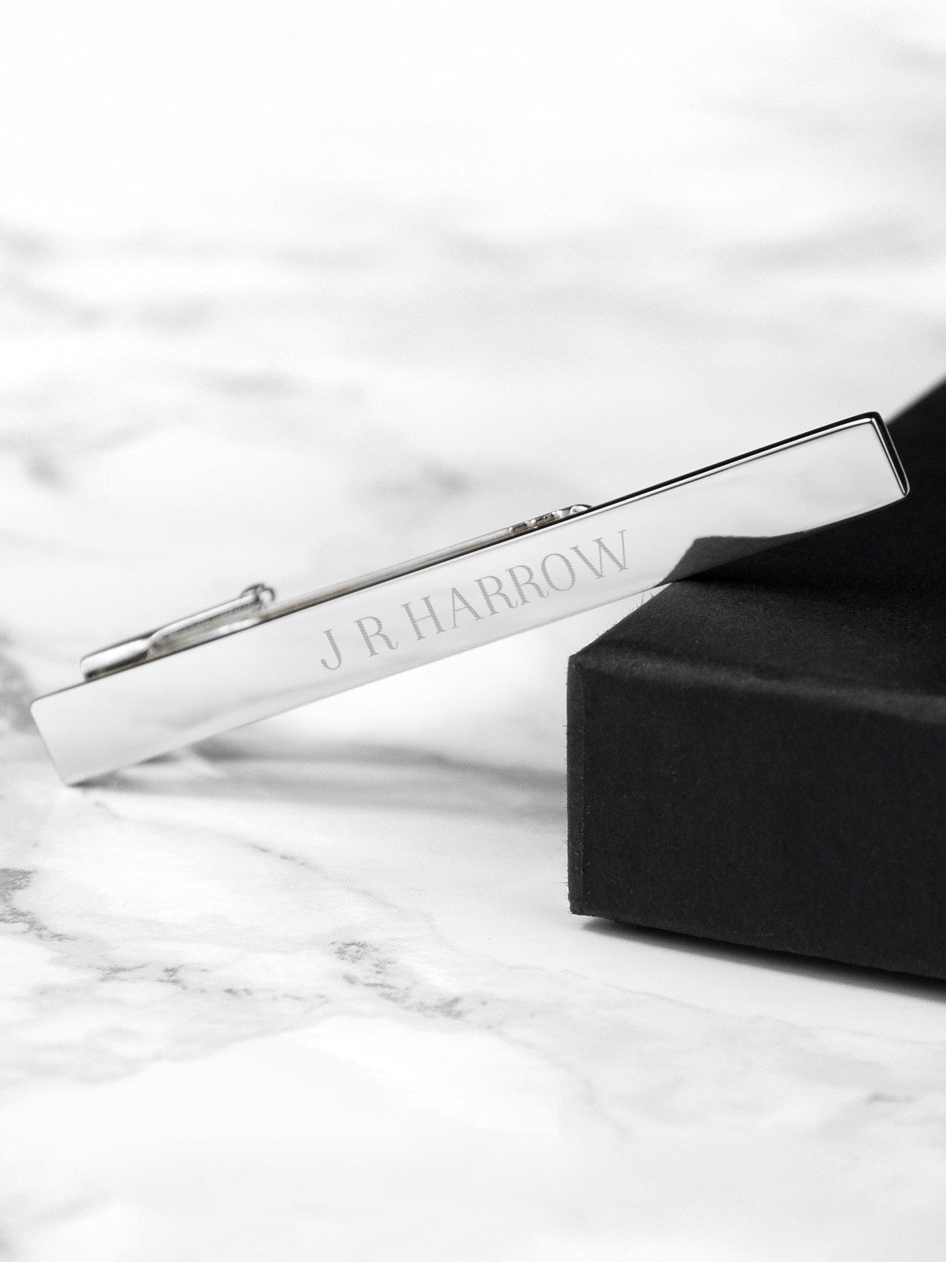 Image 3 of 5 of Treat Republic Personalised Rhodium Plated Tie Clip