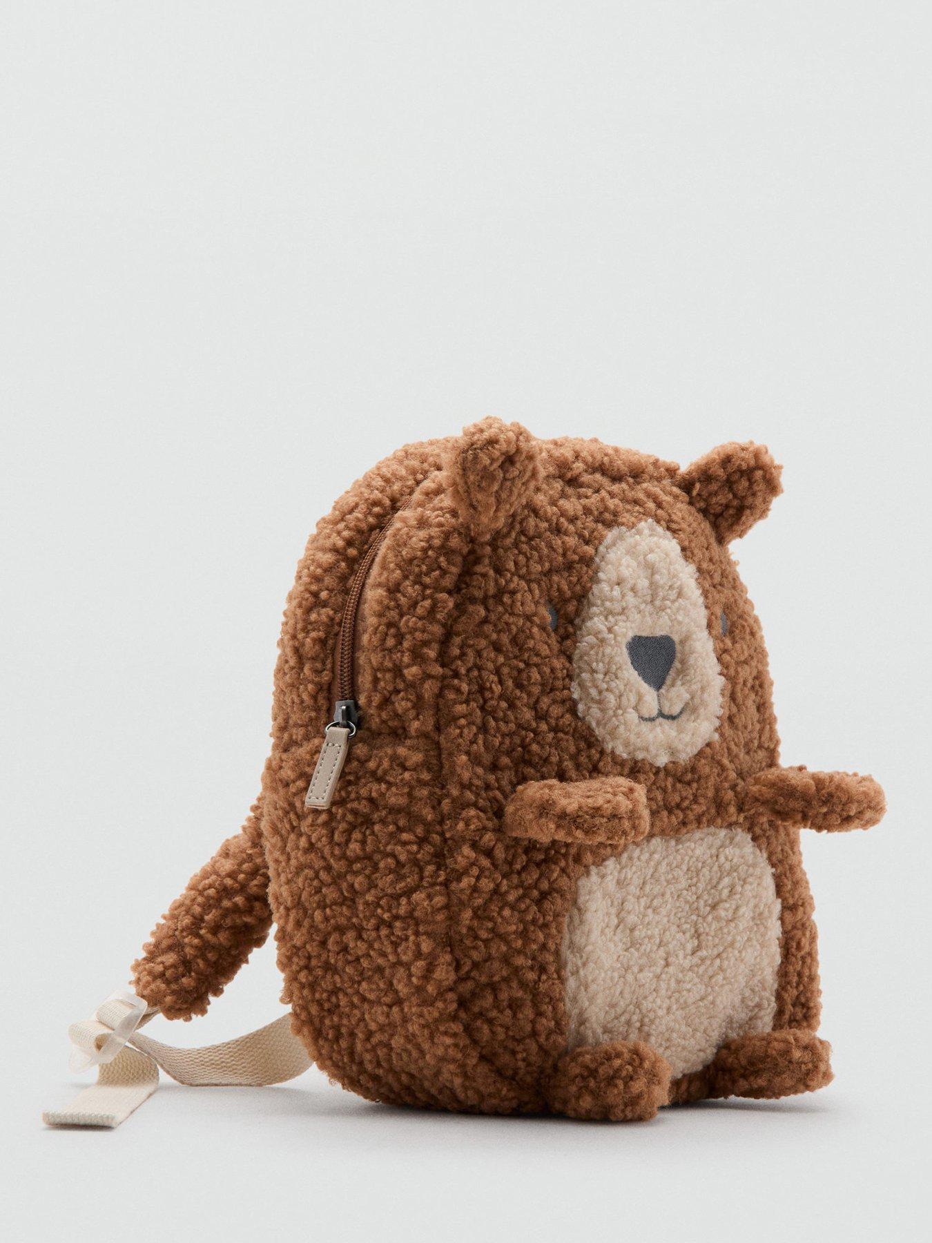 back image of mango-younger-boys-borg-bear-backpack-brown