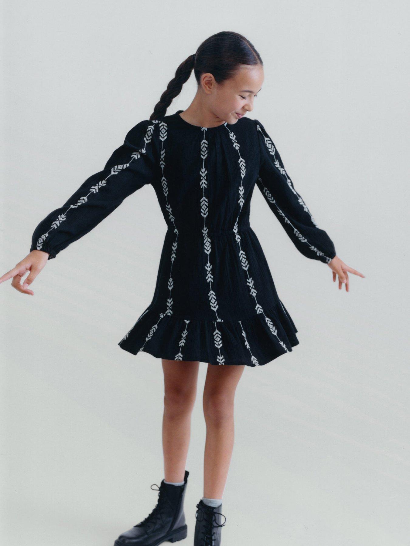 mango-girls-embroidered-long-sleeve-dress-black