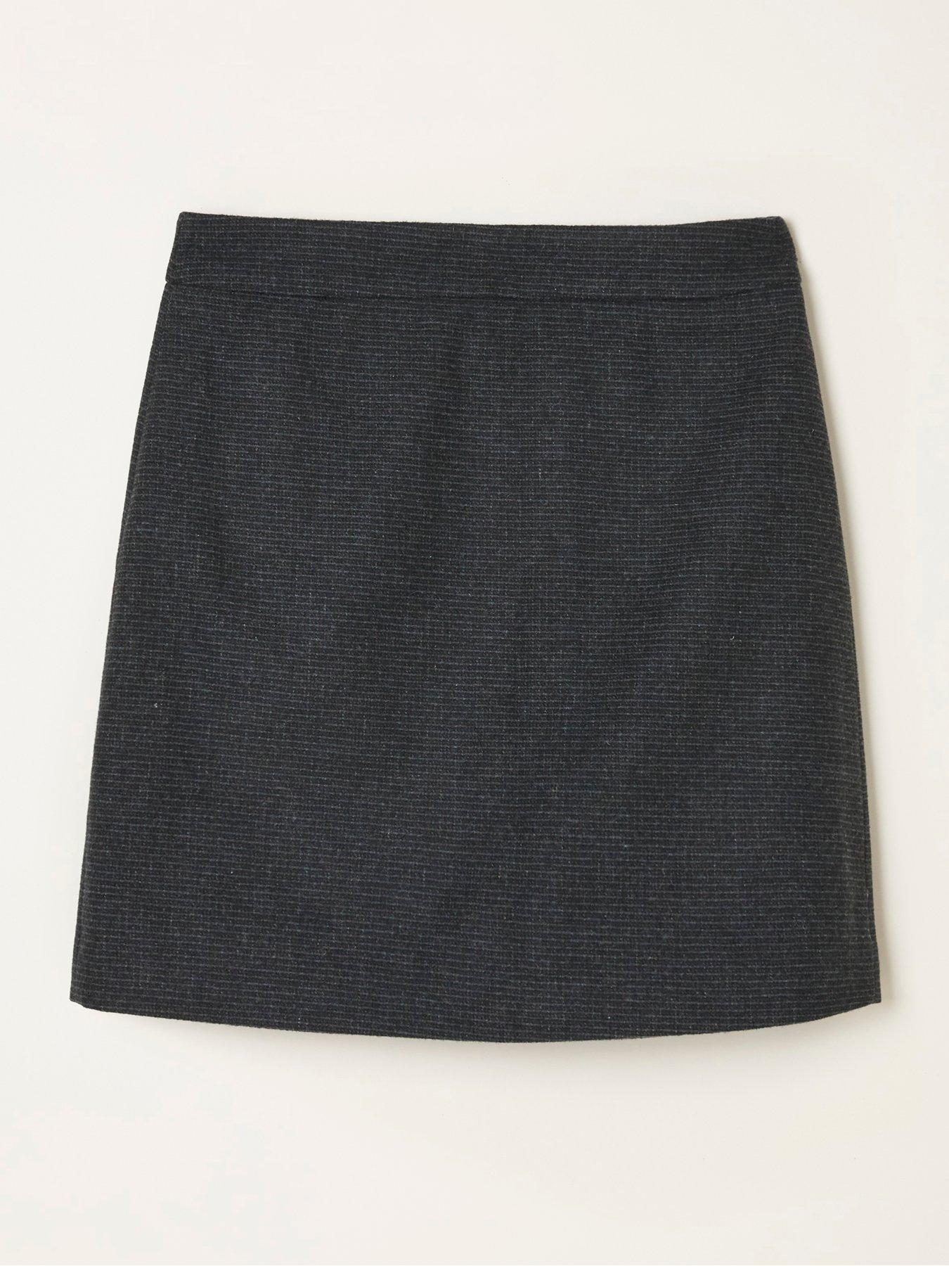 Image 6 of 6 of FatFace Jess Tweed Skirt - Charcoal Grey