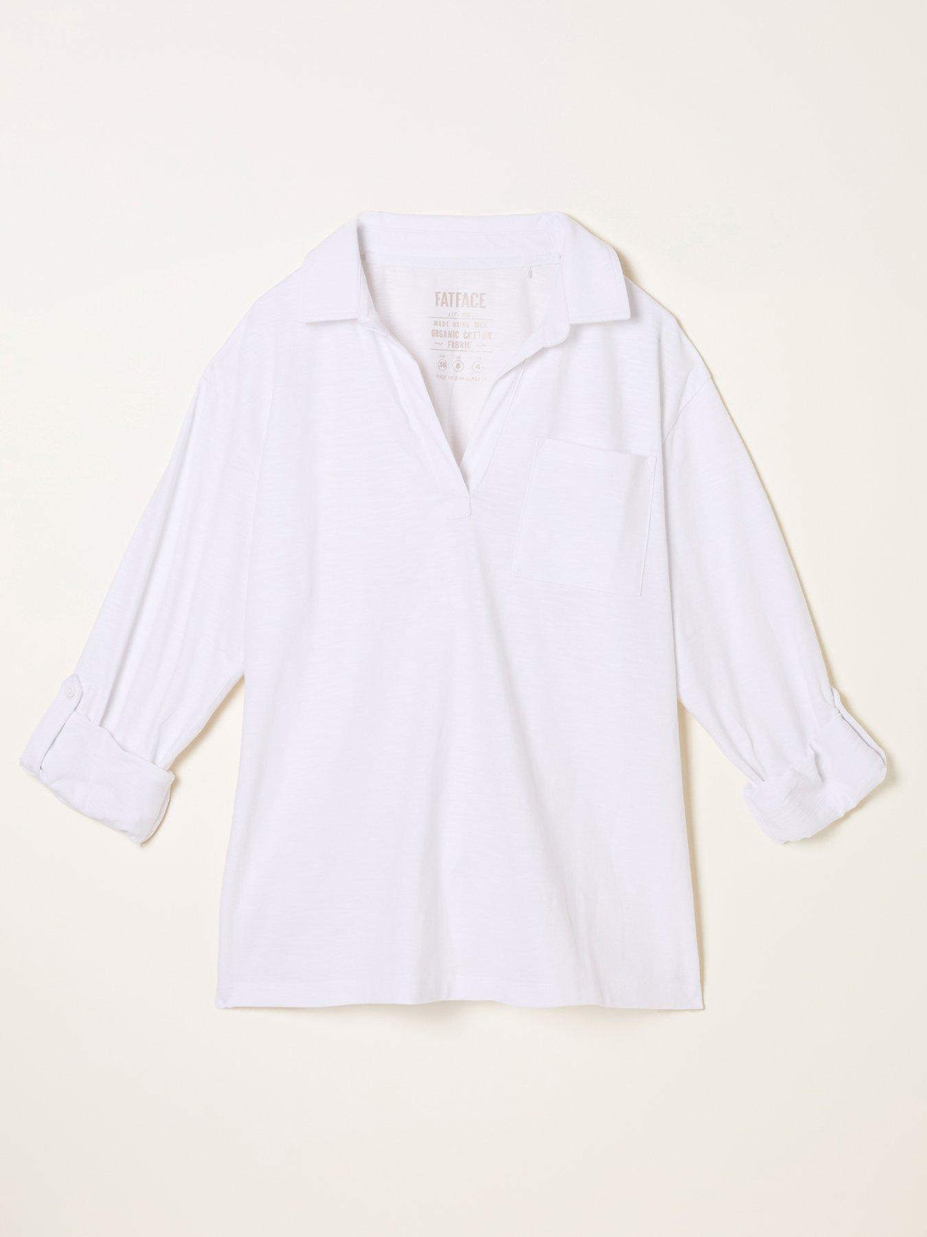 Image 5 of 5 of FatFace Paige Jersey Shirt - White