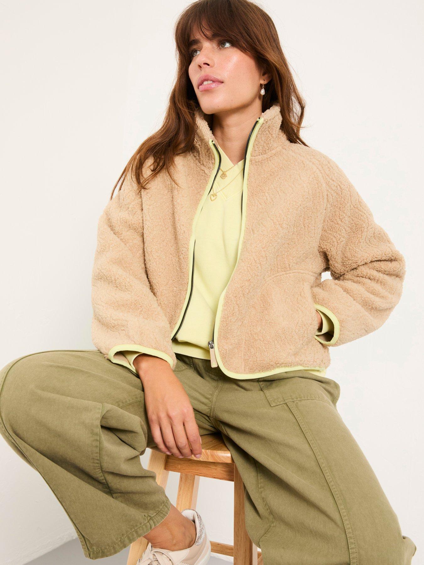 FatFace Nova Wave Fleece Jacket - Natural