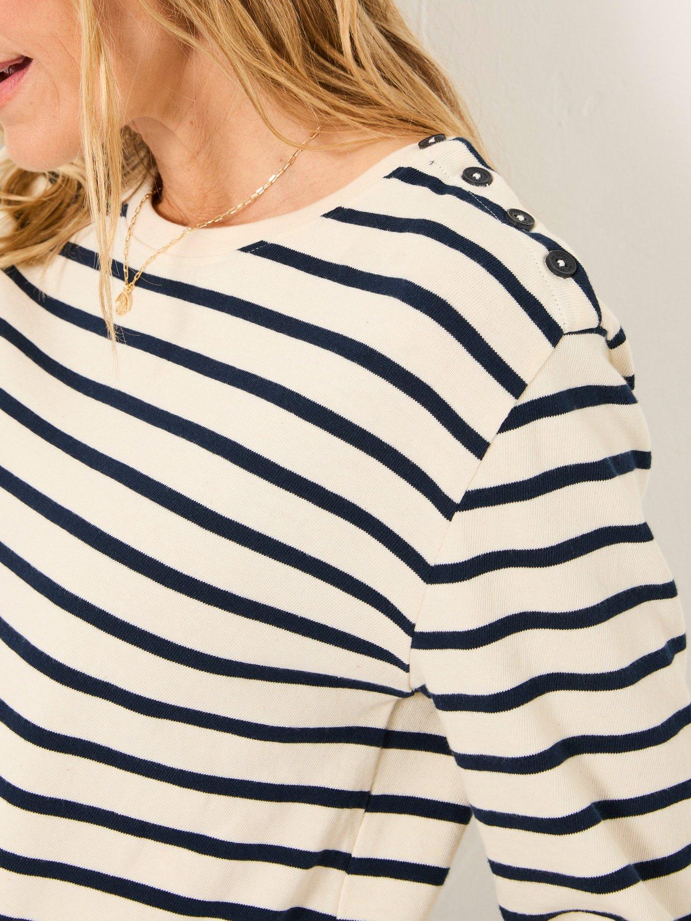 Image 5 of 6 of FatFace Heavy Stripe Top - Ivory