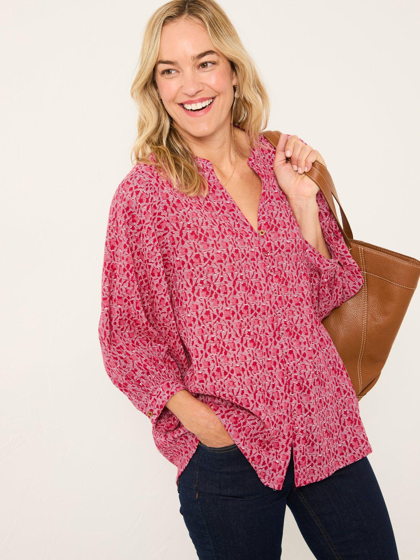 undefined Beckett Tapestry Geo Blouse - Red