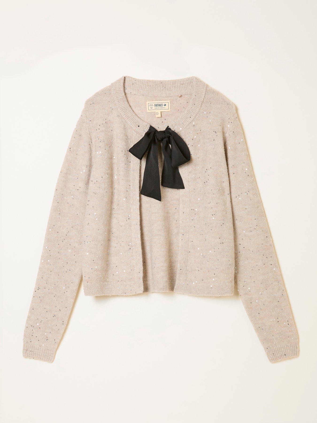  image of fatface-jasmine-tie-front-cardigan-ivory