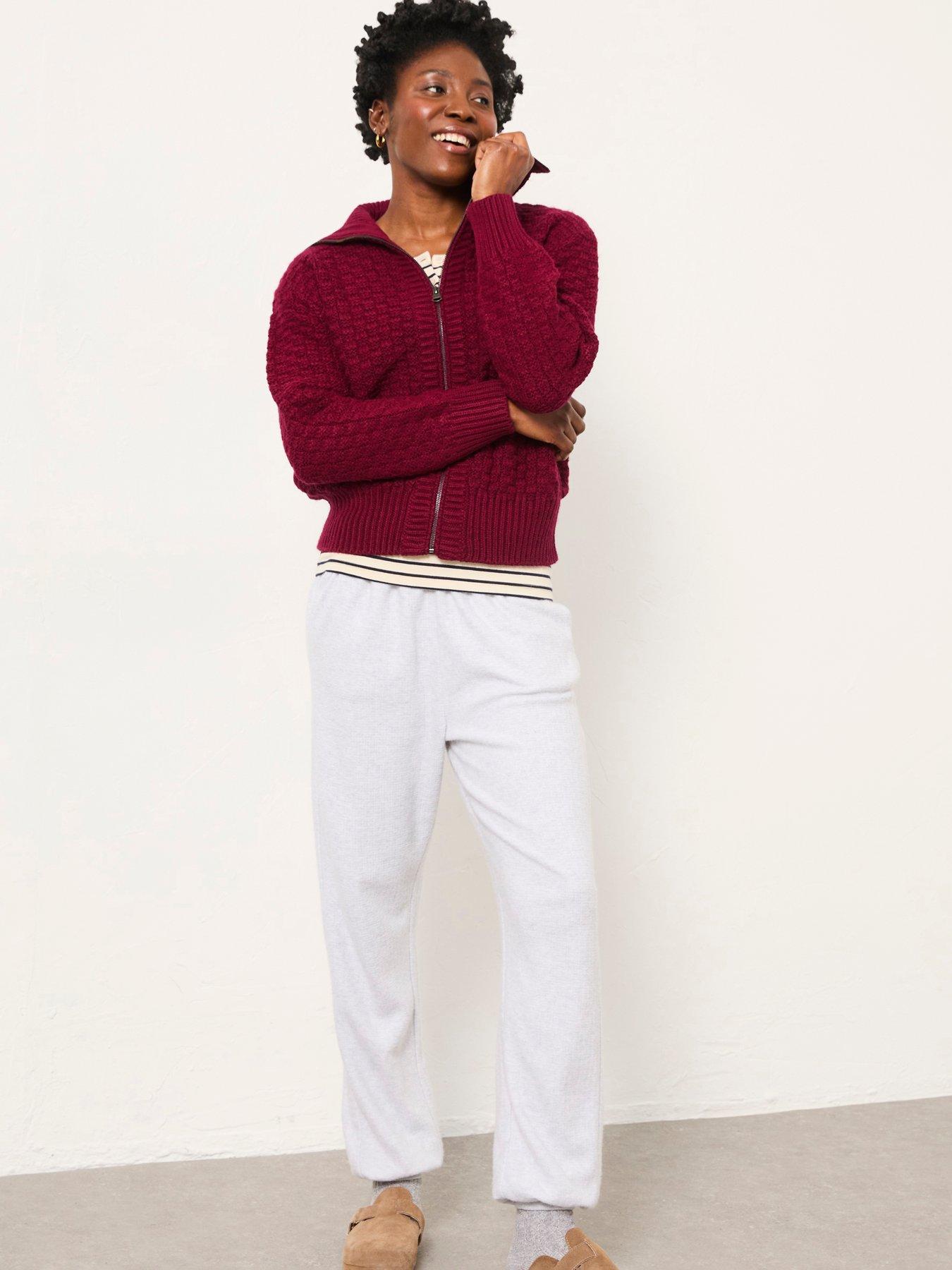  image of fatface-casey-zip-funnel-burgundy